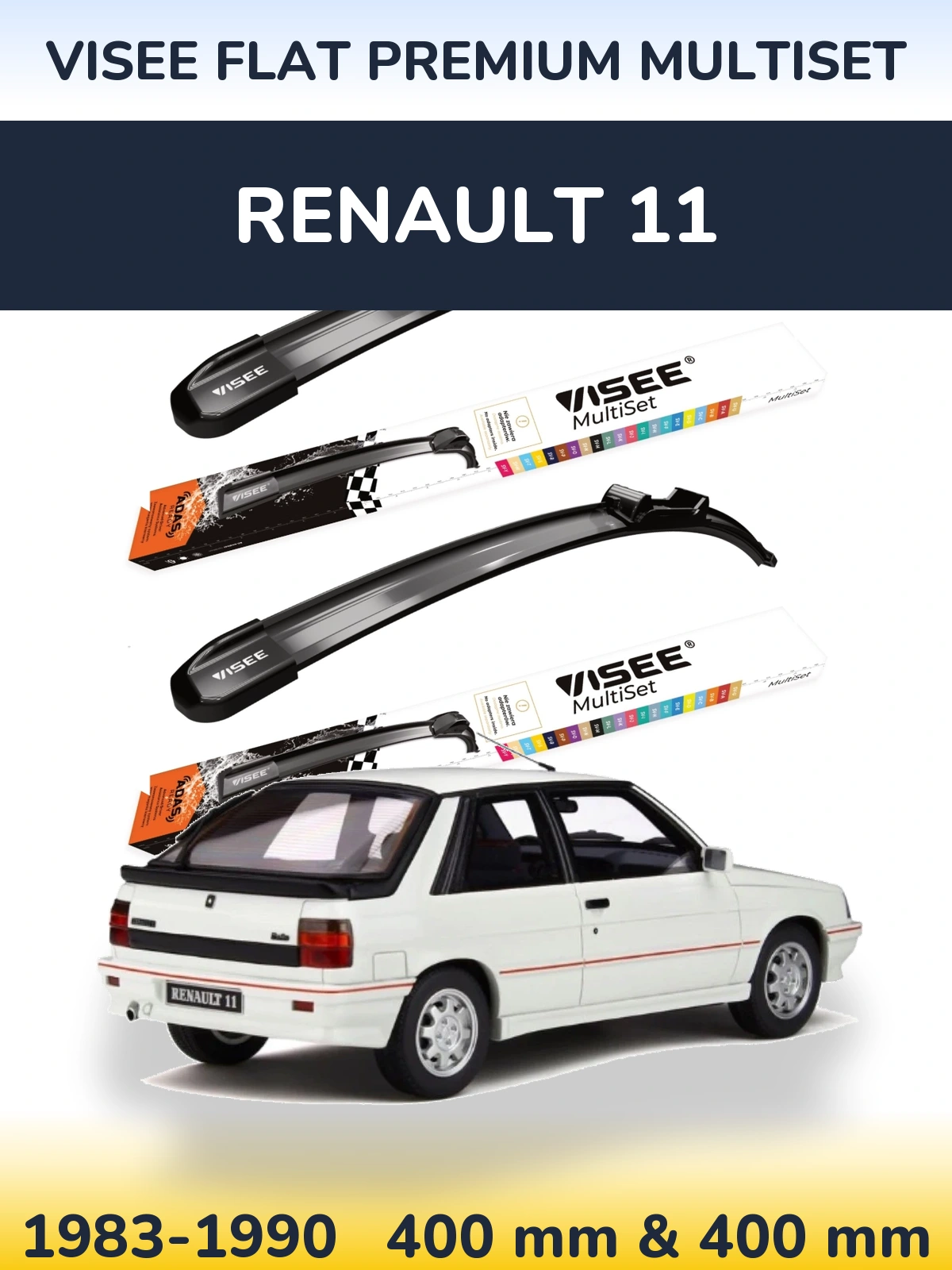 Ștergătoare VISEE FLAT PREMIUM MultiSet pentru Renault 11