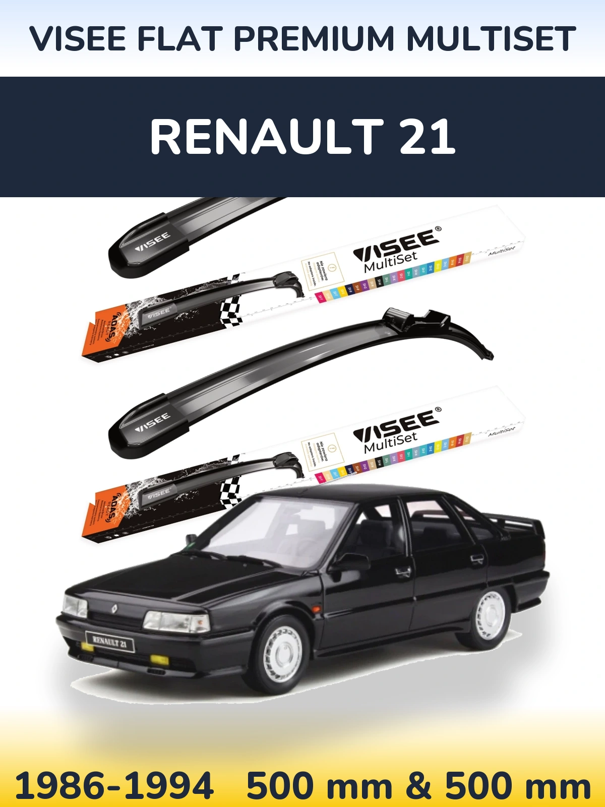 Ștergătoare VISEE FLAT PREMIUM MultiSet pentru Renault 21