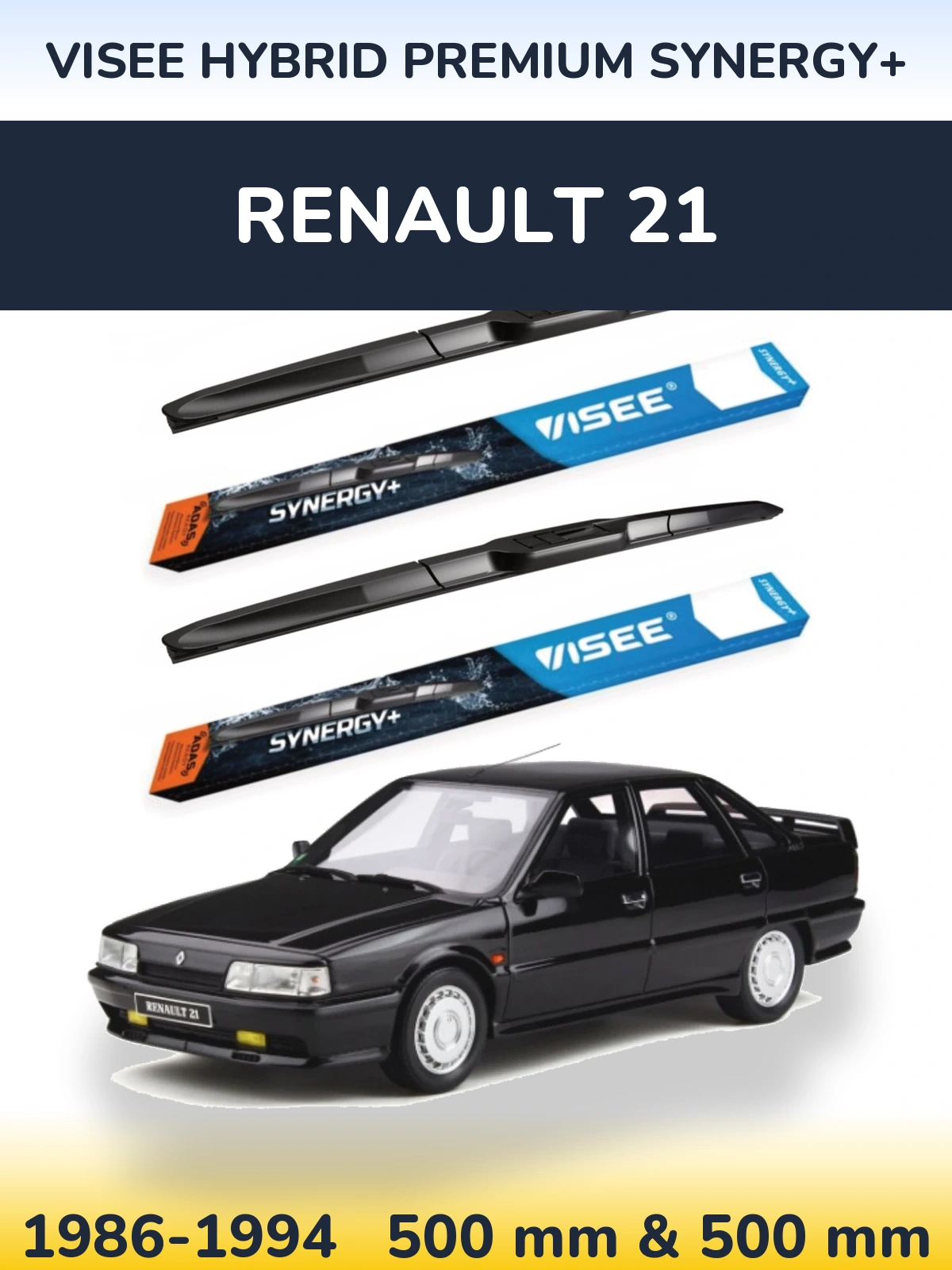 Ștergătoare VISEE HYBRID PREMIUM SYNERGY+ pentru Renault 21