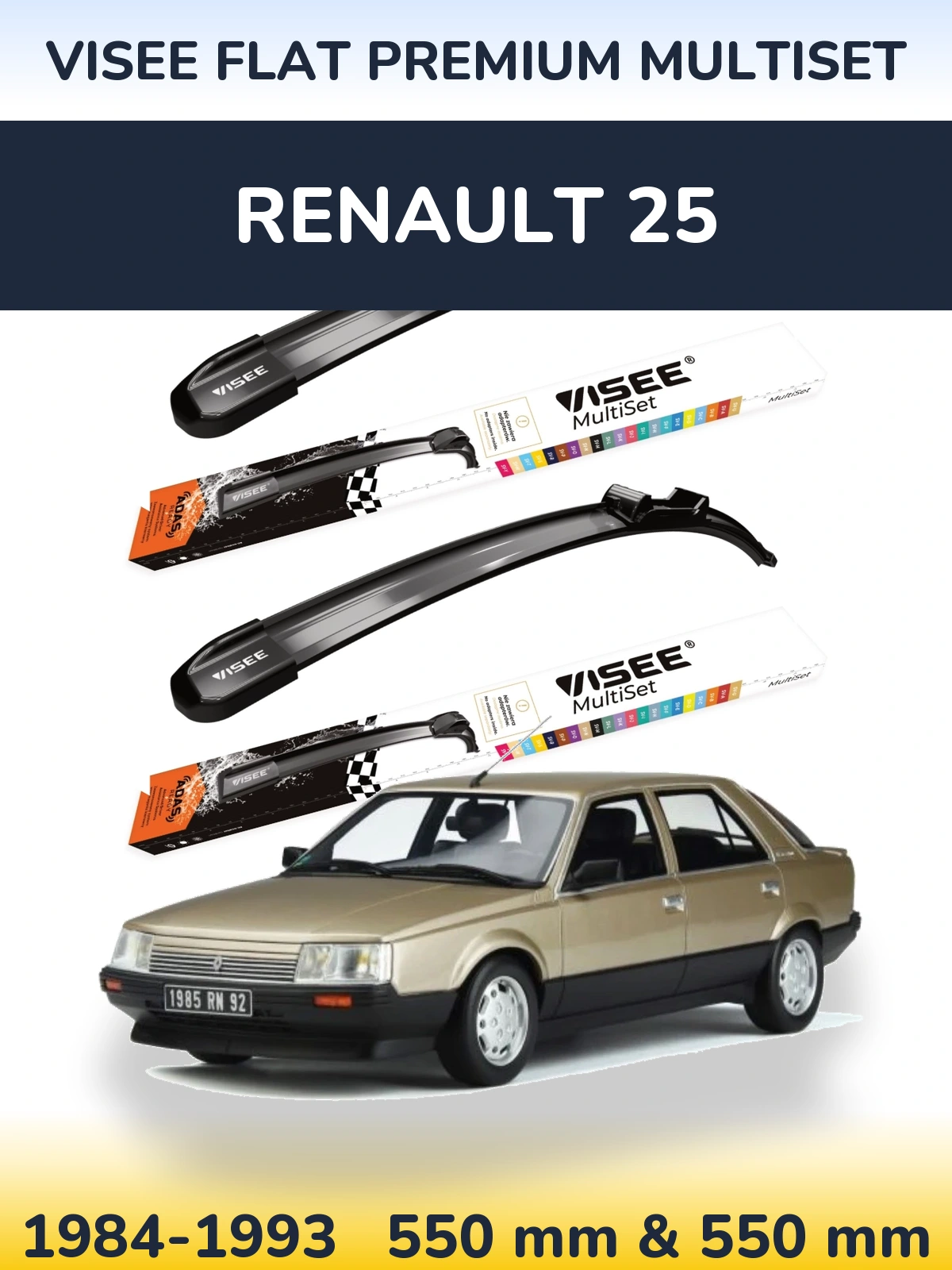 Ștergătoare VISEE FLAT PREMIUM MultiSet pentru Renault 25