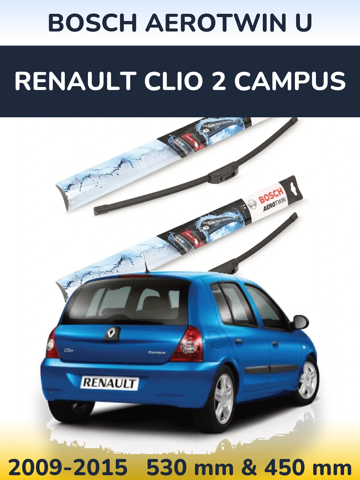 Ștergătoare BOSCH AeroTwin U pentru Renault Clio 2 Campus