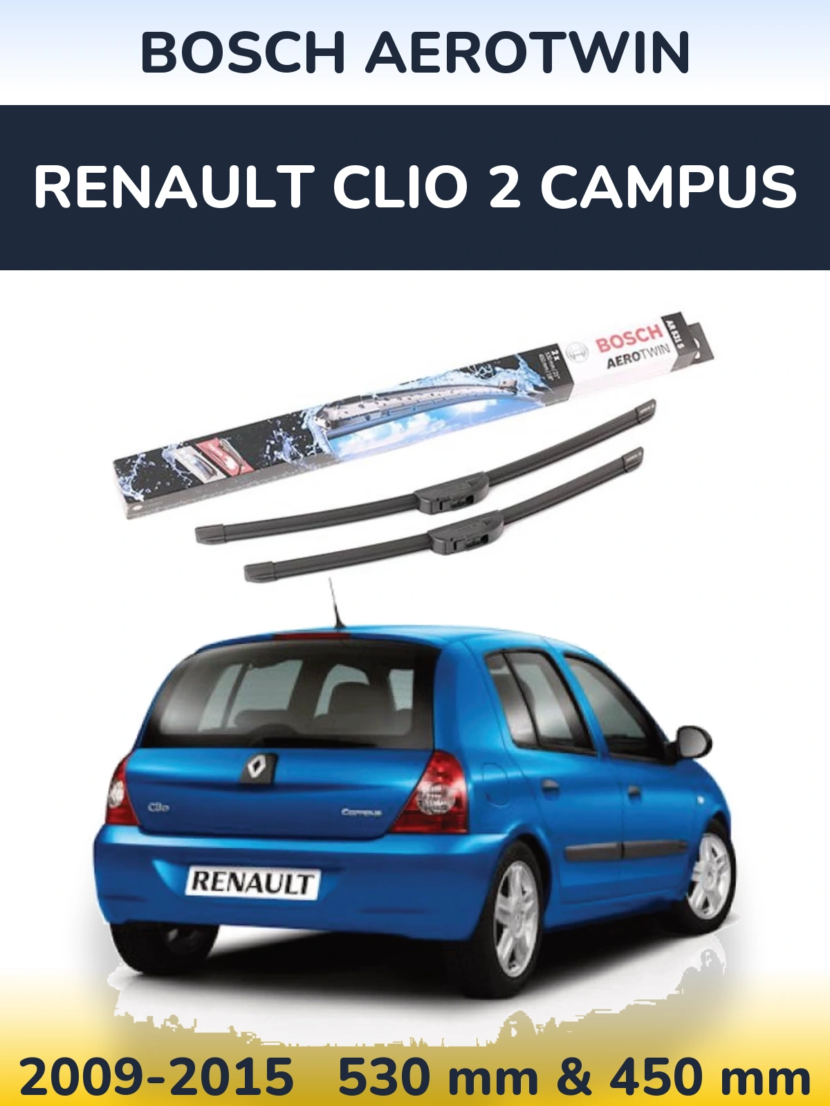 Ștergătoare BOSCH AeroTwin pentru Renault Clio 2 Campus