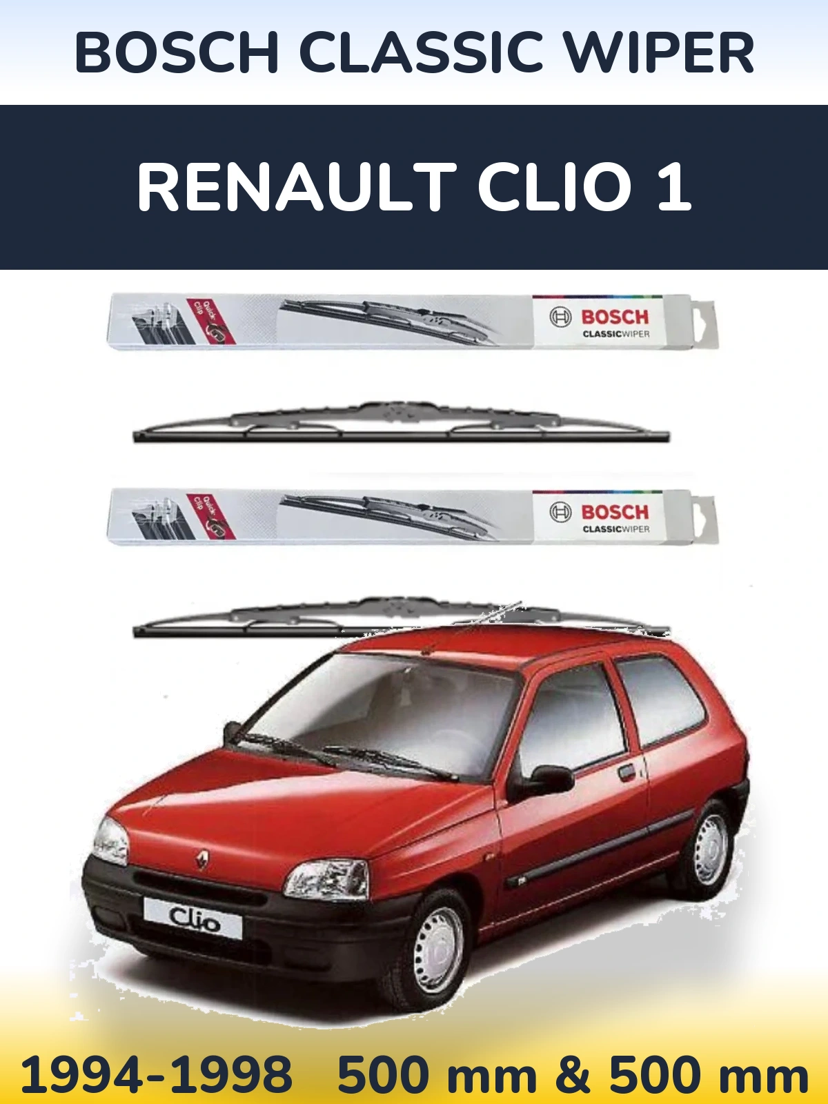Ștergătoare BOSCH Classic Wiper pentru Renault Clio 1