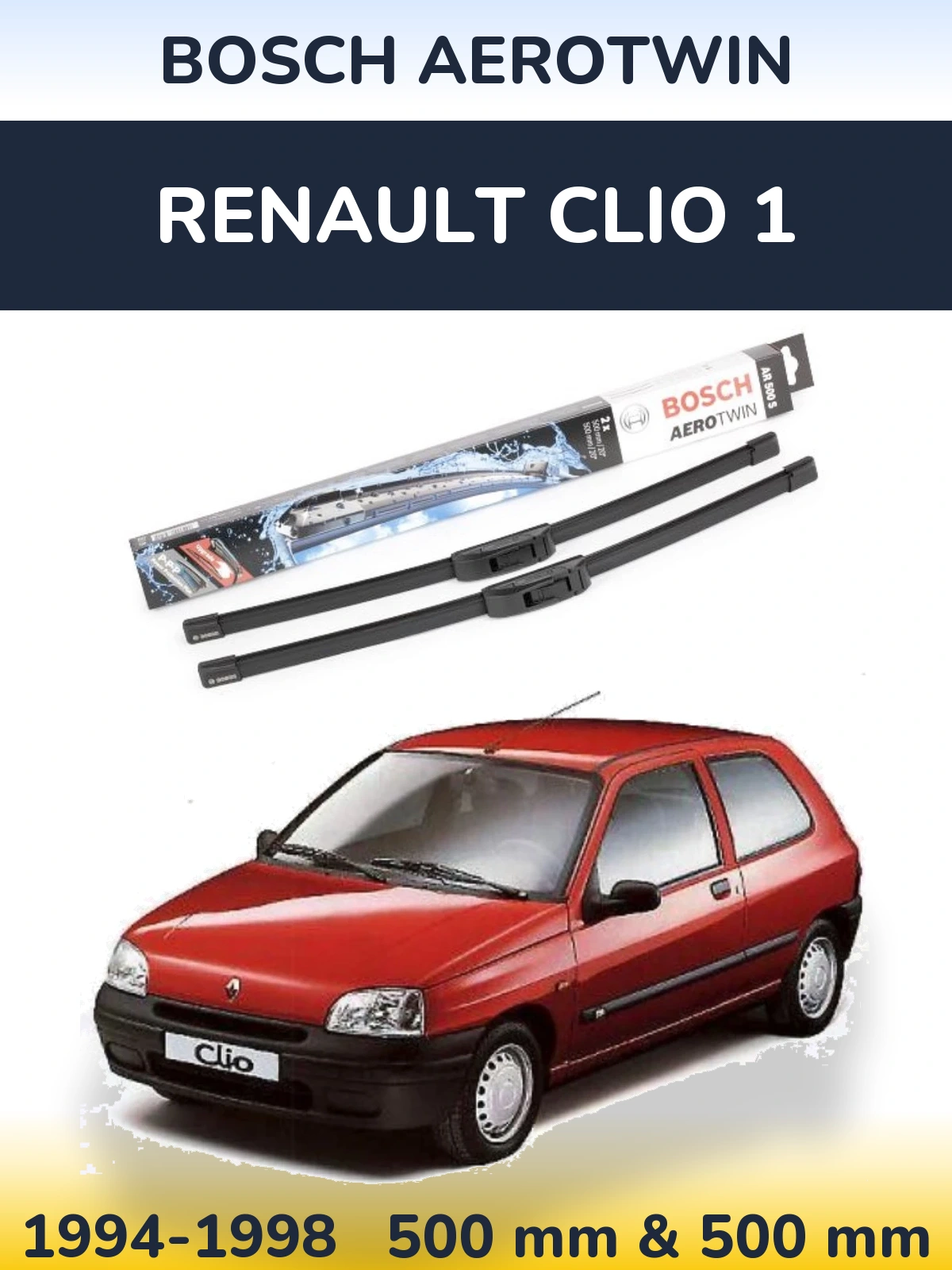 Ștergătoare BOSCH AeroTwin pentru Renault Clio 1