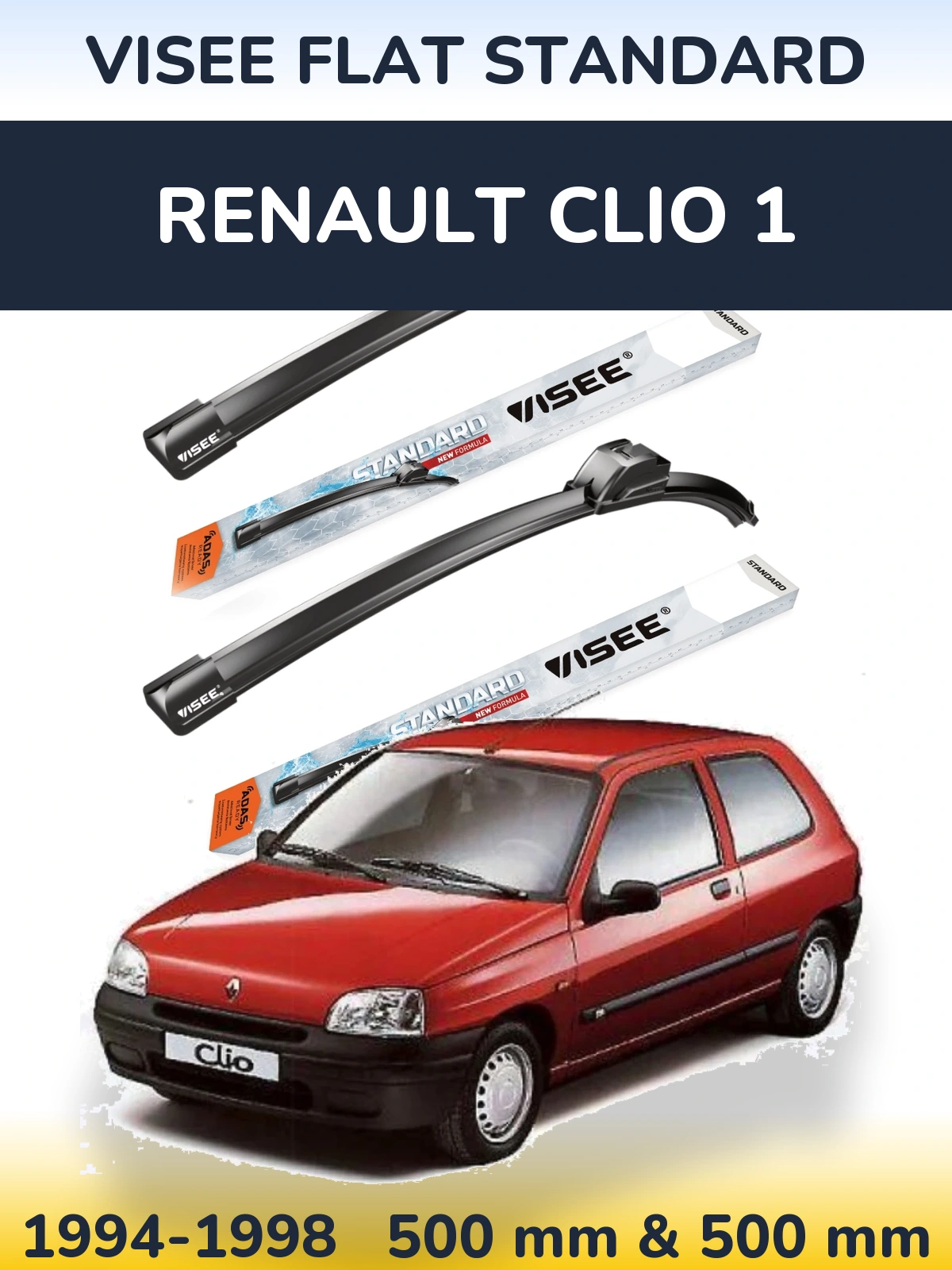 Ștergătoare VISEE FLAT STANDARD pentru Renault Clio 1