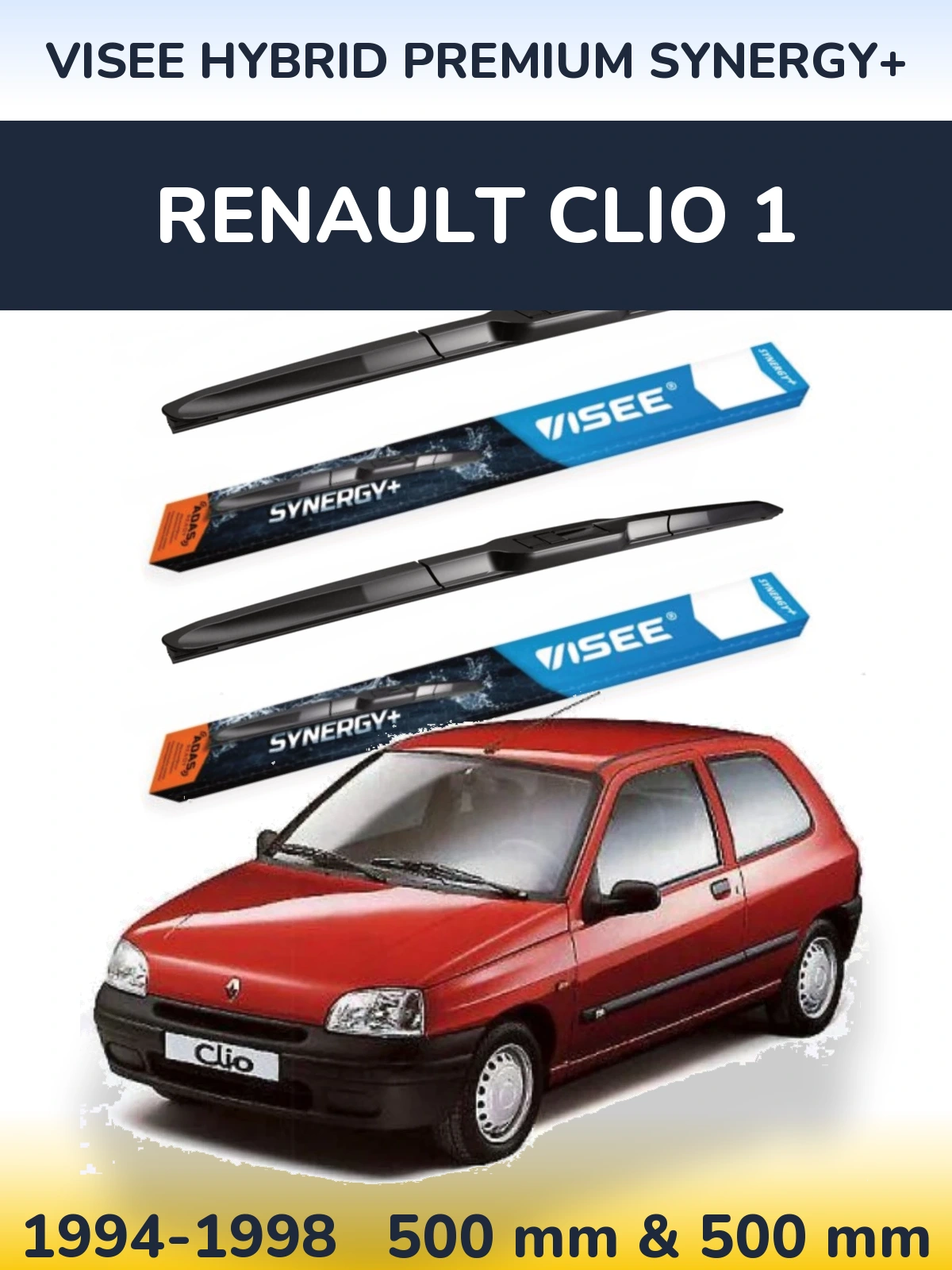 Ștergătoare VISEE HYBRID PREMIUM SYNERGY+ pentru Renault Clio 1