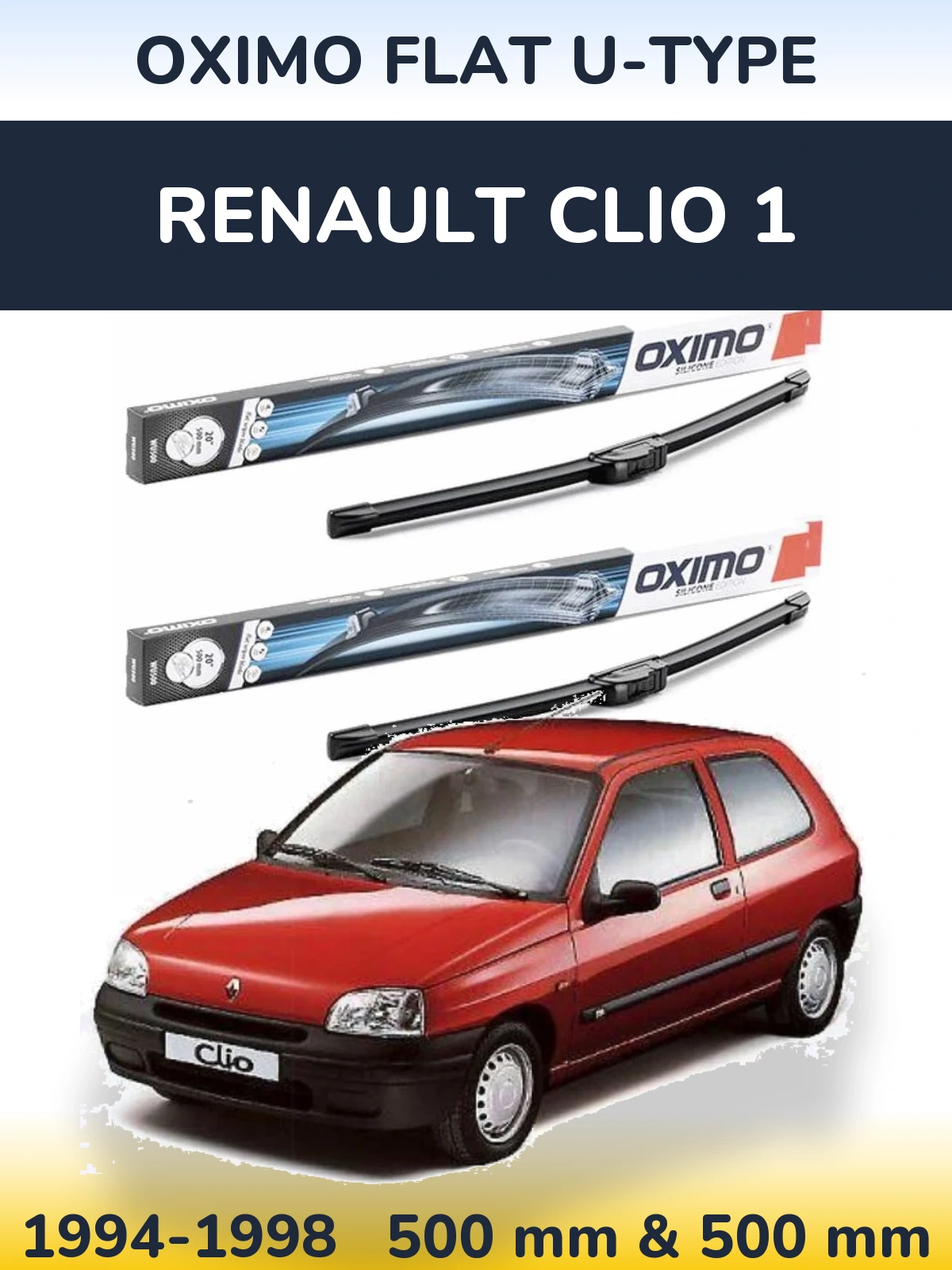 Ștergătoare Oximo Flat U-type pentru Renault Clio 1