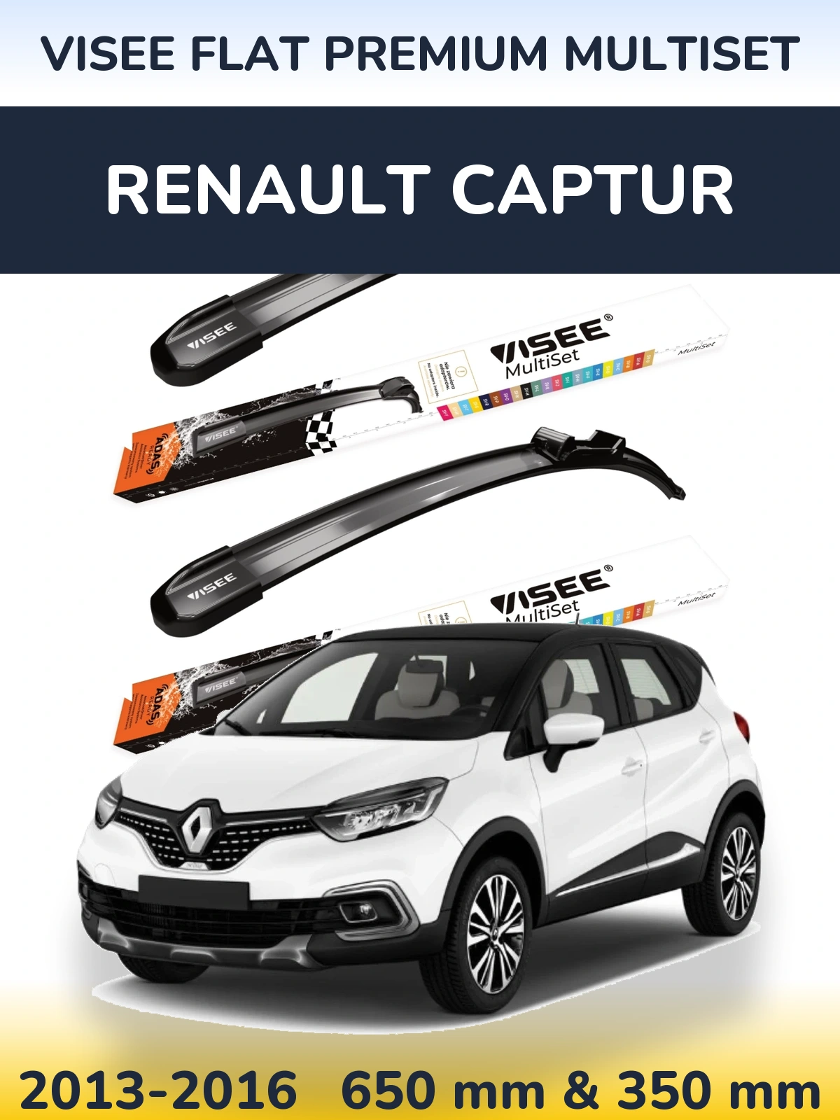 Ștergătoare VISEE FLAT PREMIUM MultiSet pentru Renault Captur