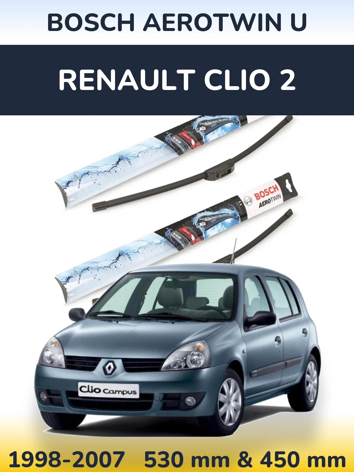 Ștergătoare BOSCH AeroTwin U pentru Renault Clio 2