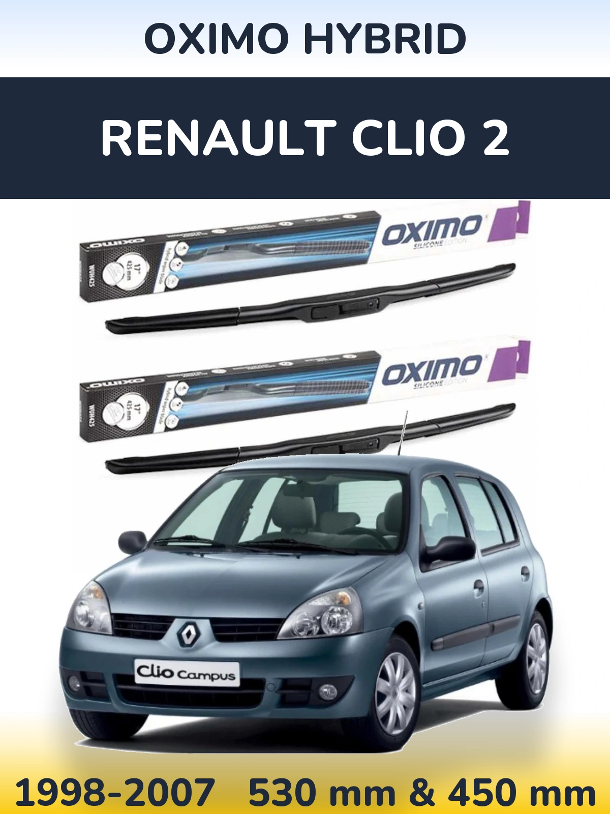 Ștergătoare Oximo Hybrid pentru Renault Clio 2