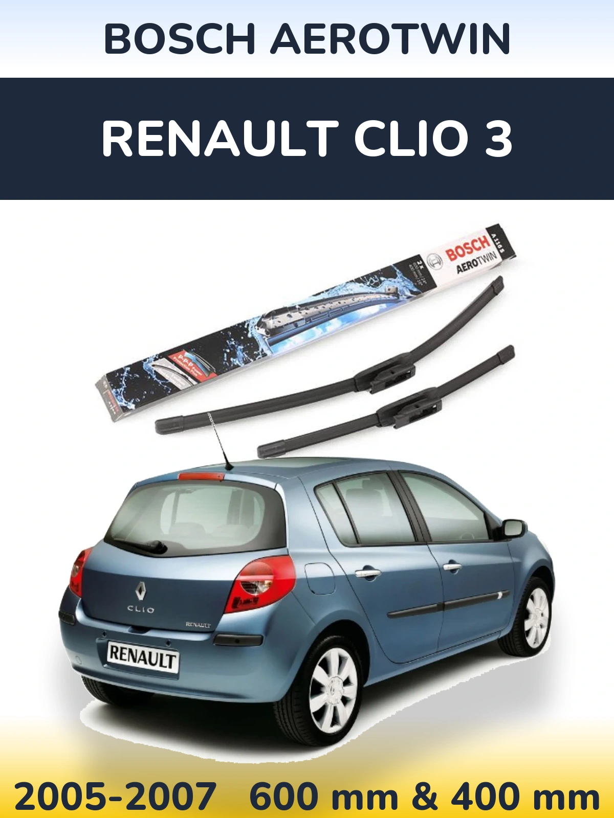 Ștergătoare BOSCH AeroTwin pentru Renault Clio 3