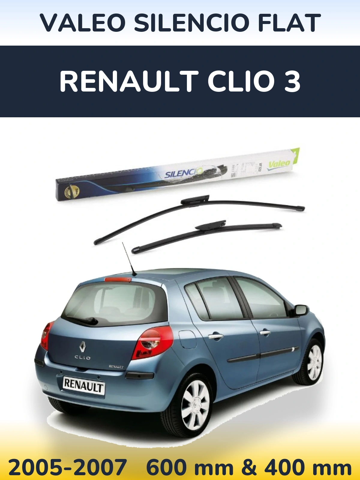 Ștergătoare Valeo Silencio Flat pentru Renault Clio 3