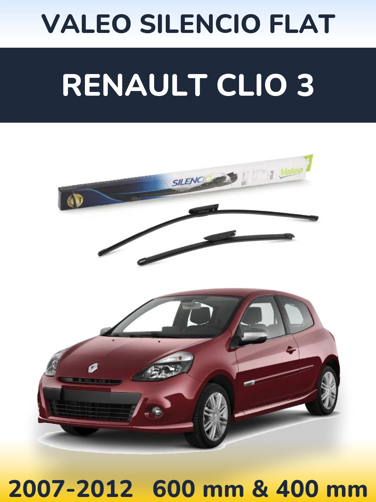 Ștergătoare Valeo Silencio Flat pentru Renault Clio 3