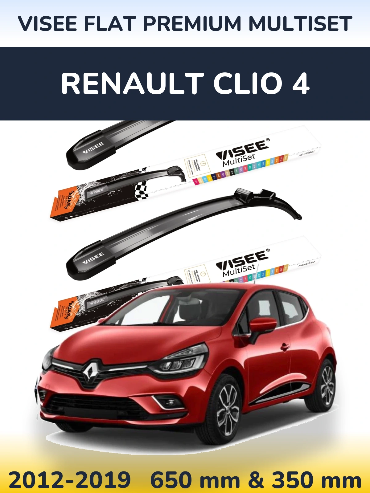 Ștergătoare VISEE FLAT PREMIUM MultiSet pentru Renault Clio 4