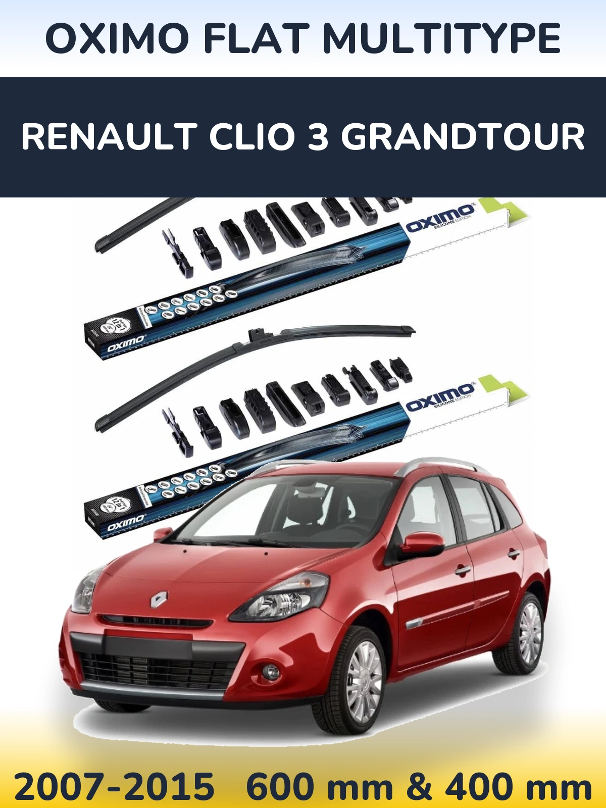 Ștergătoare Oximo Flat MultiTipe pentru Renault Clio 3 Grandtour