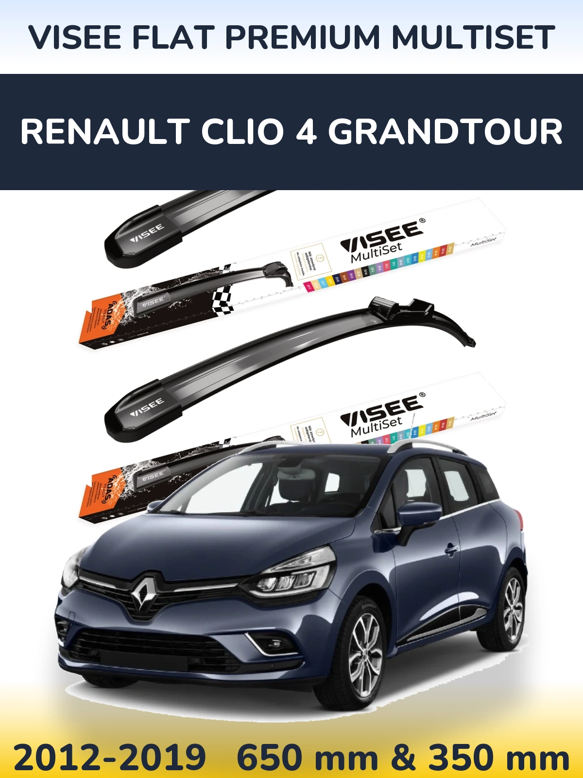 Ștergătoare VISEE FLAT PREMIUM MultiSet pentru Renault Clio 4 Grandtour