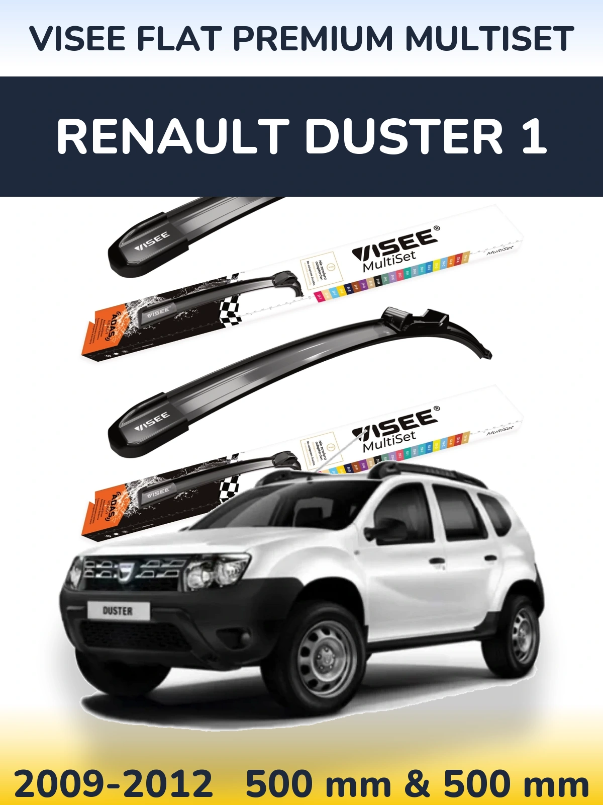 Ștergătoare VISEE FLAT PREMIUM MultiSet pentru Renault Duster 1