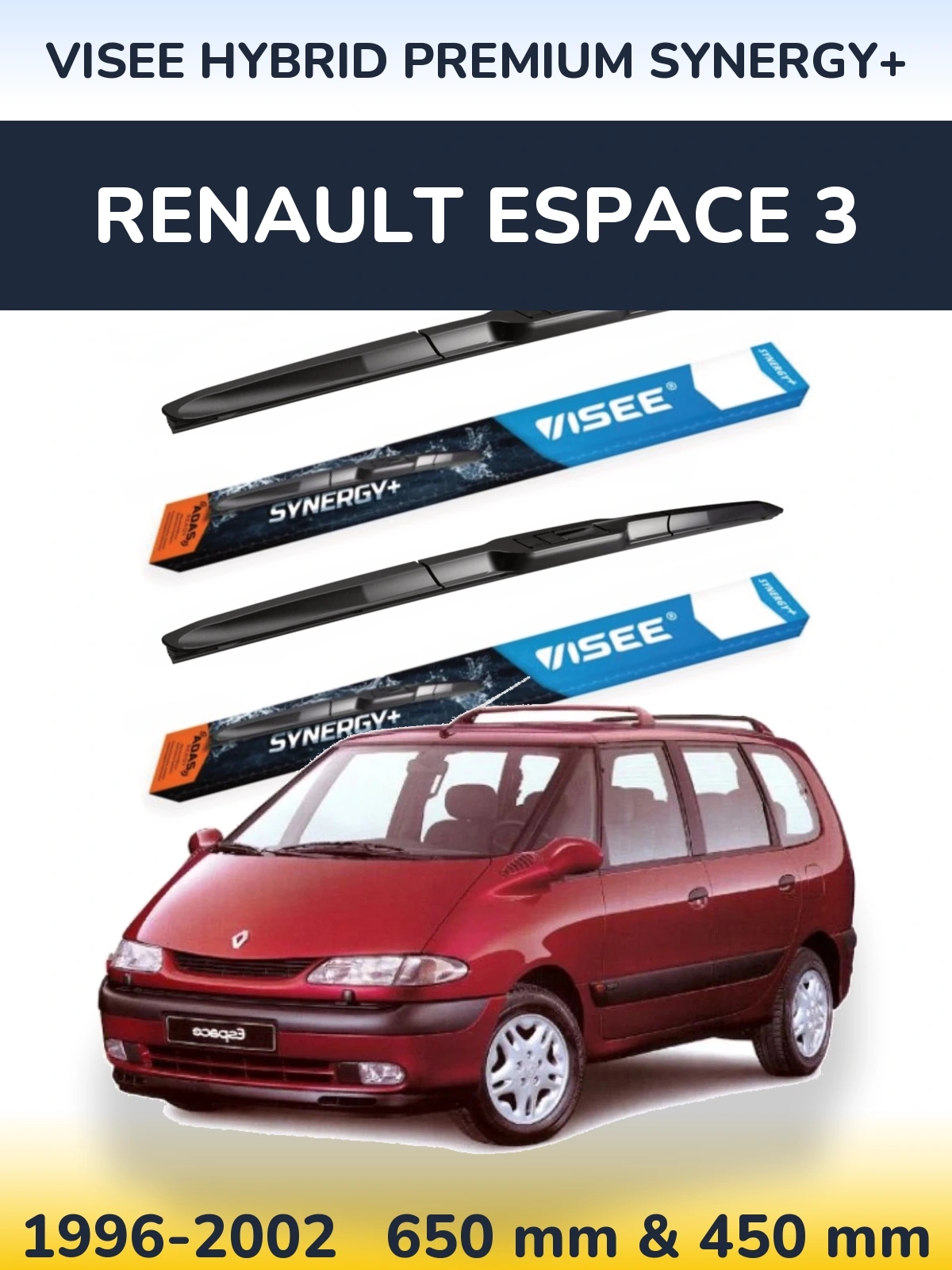 Ștergătoare VISEE HYBRID PREMIUM SYNERGY+ pentru Renault Espace 3