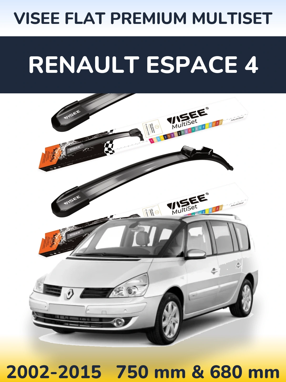 Ștergătoare VISEE FLAT PREMIUM MultiSet pentru Renault Espace 4
