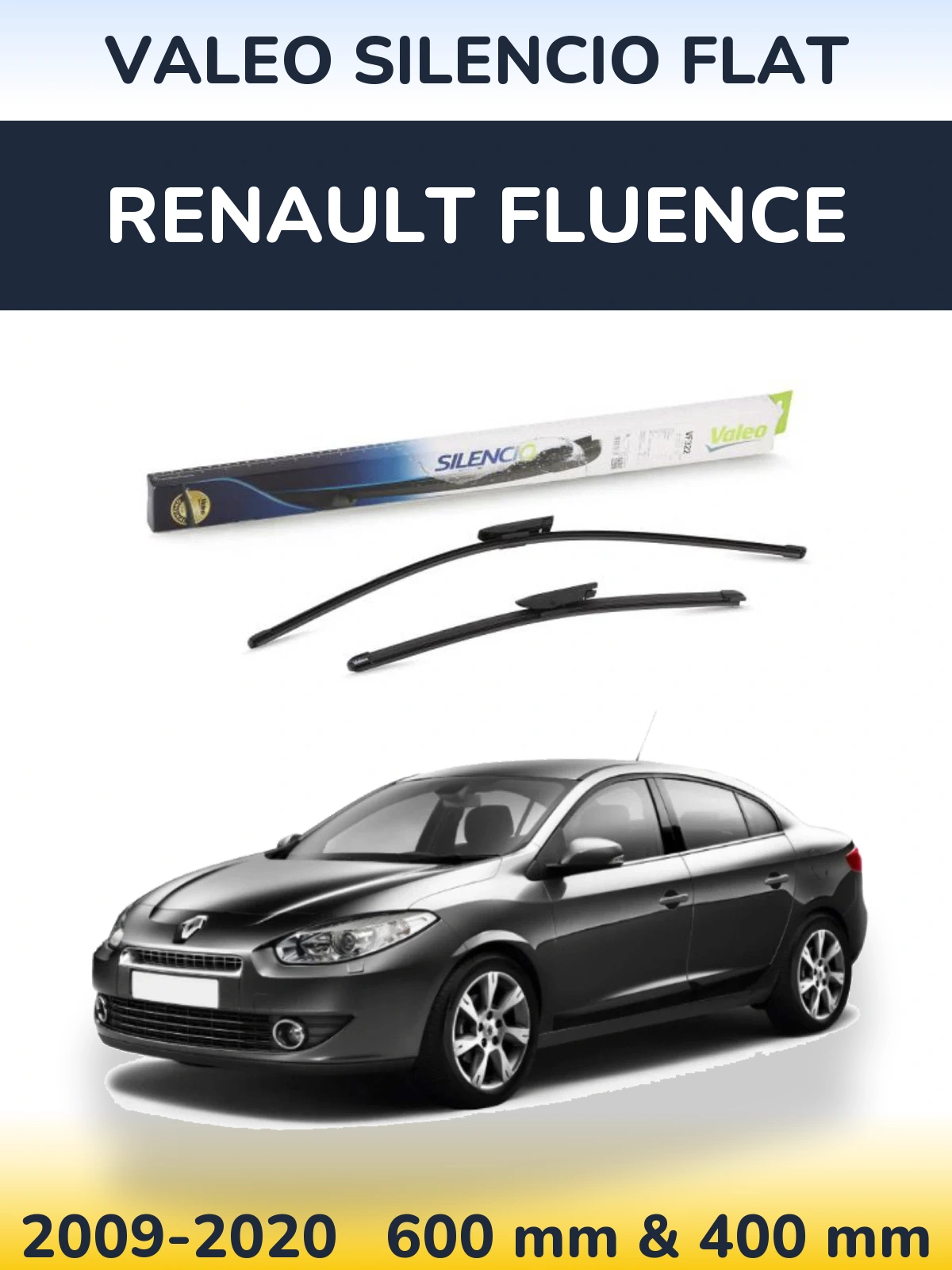 Ștergătoare Valeo Silencio Flat pentru Renault Fluence
