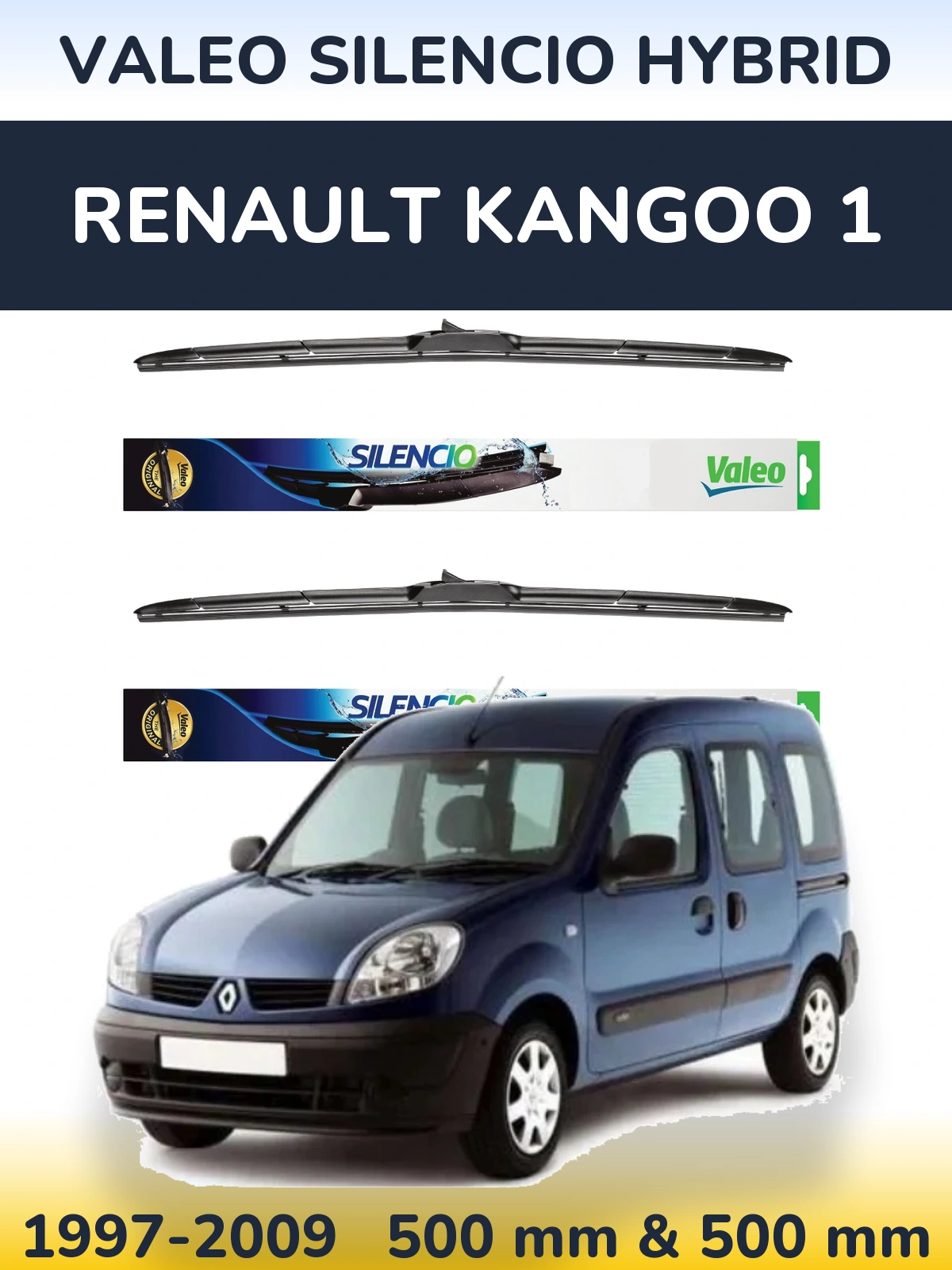 Ștergătoare Valeo Silencio Hybrid pentru Renault Kangoo 1