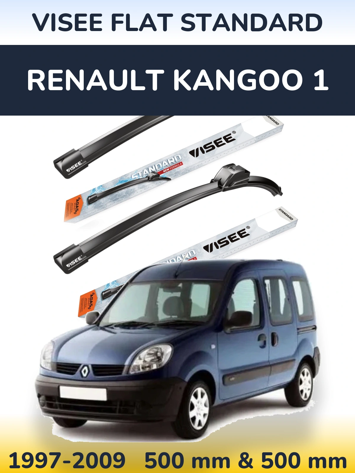 Ștergătoare VISEE FLAT STANDARD pentru Renault Kangoo 1