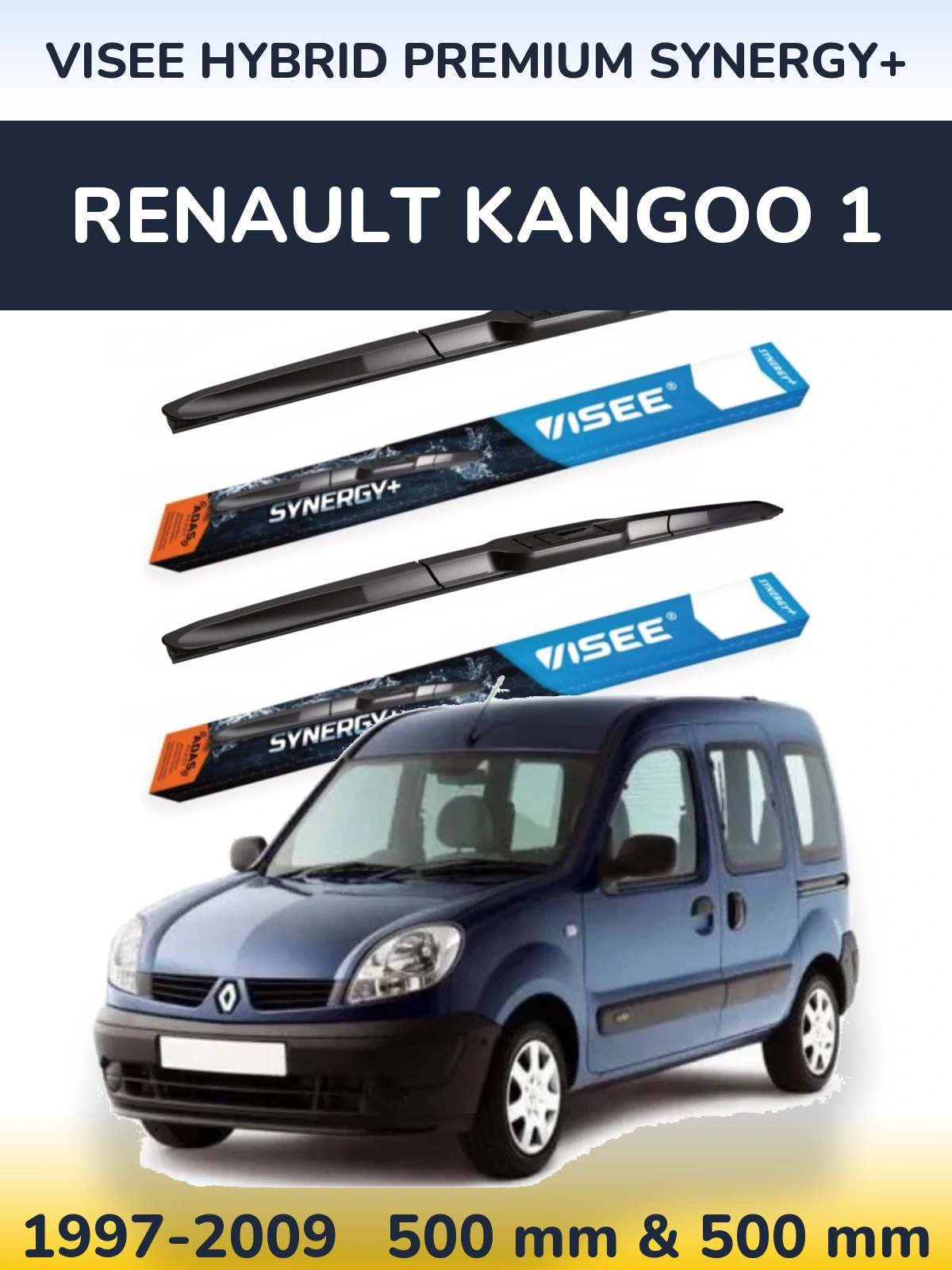 Ștergătoare VISEE HYBRID PREMIUM SYNERGY+ pentru Renault Kangoo 1
