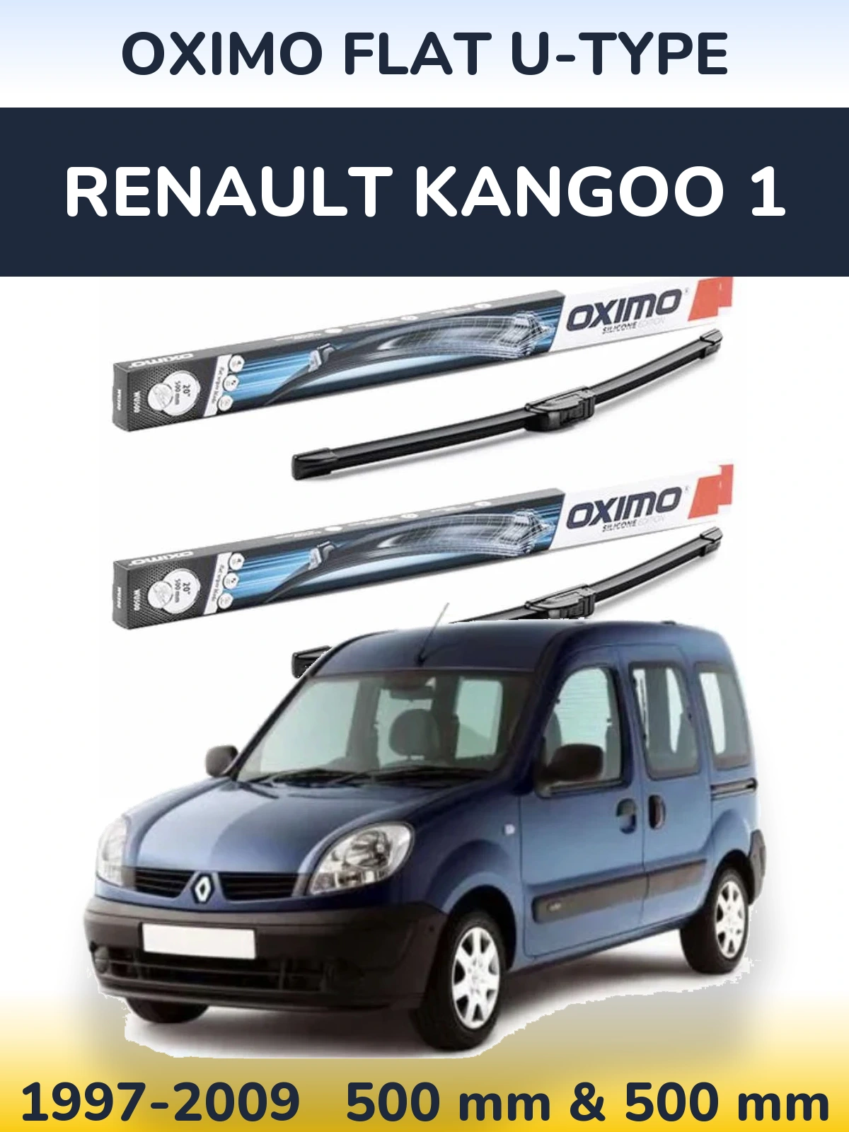 Ștergătoare Oximo Flat U-type pentru Renault Kangoo 1