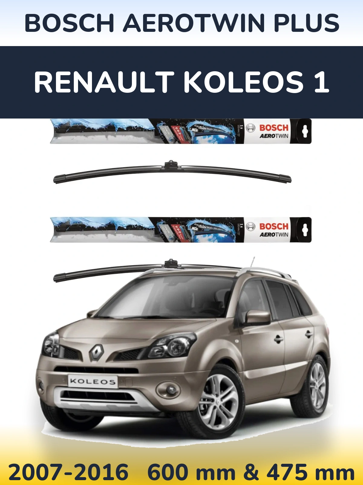 Ștergătoare BOSCH AeroTwin Plus pentru Renault Koleos 1