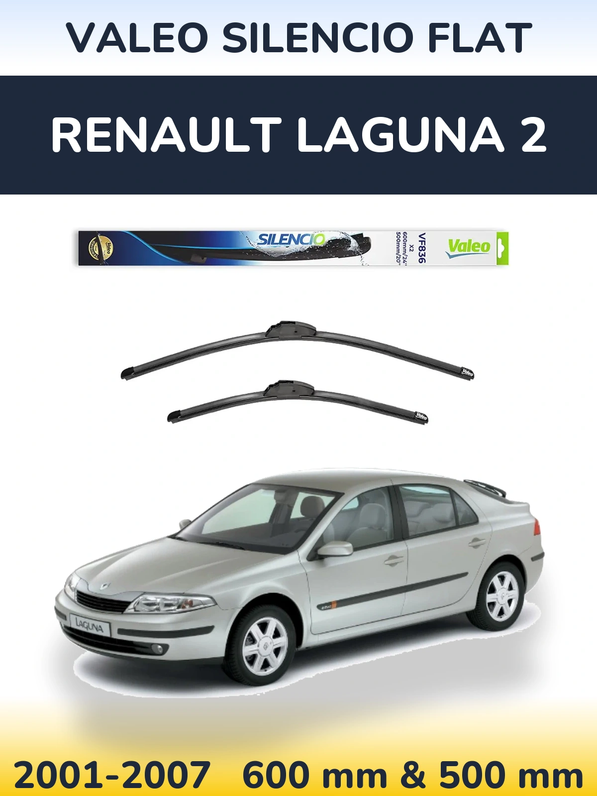 Ștergătoare Valeo Silencio Flat pentru Renault Laguna 2