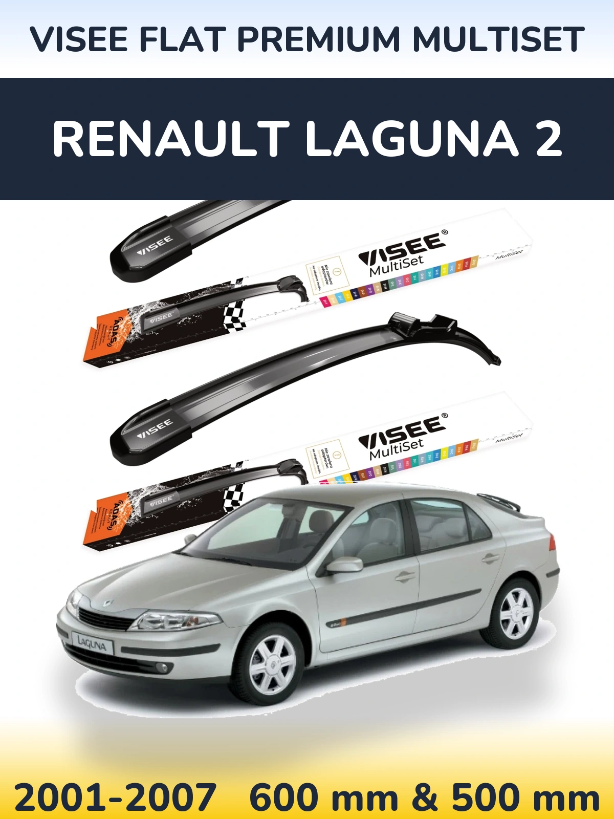 Ștergătoare VISEE FLAT PREMIUM MultiSet pentru Renault Laguna 2