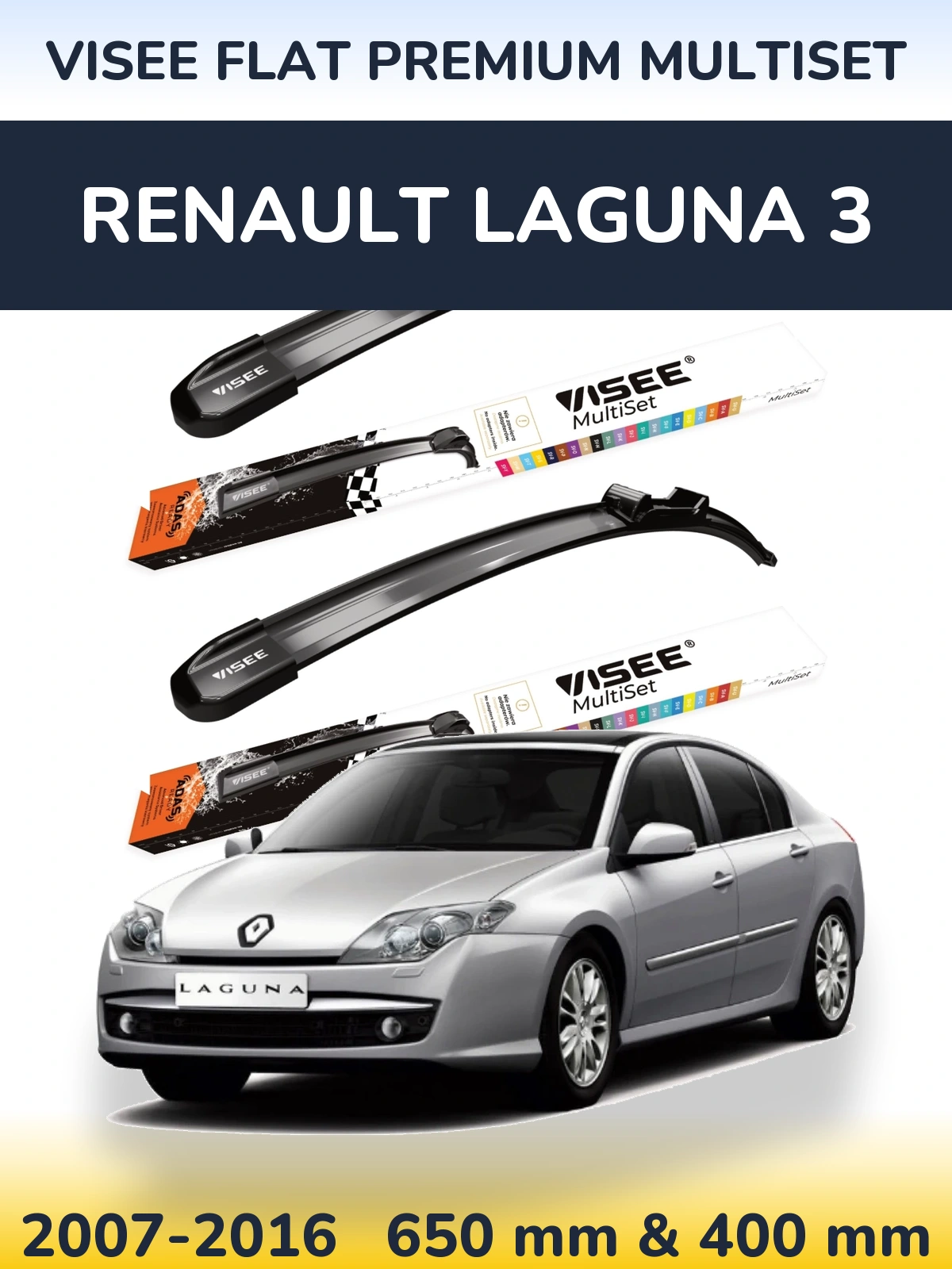 Ștergătoare VISEE FLAT PREMIUM MultiSet pentru Renault Laguna 3