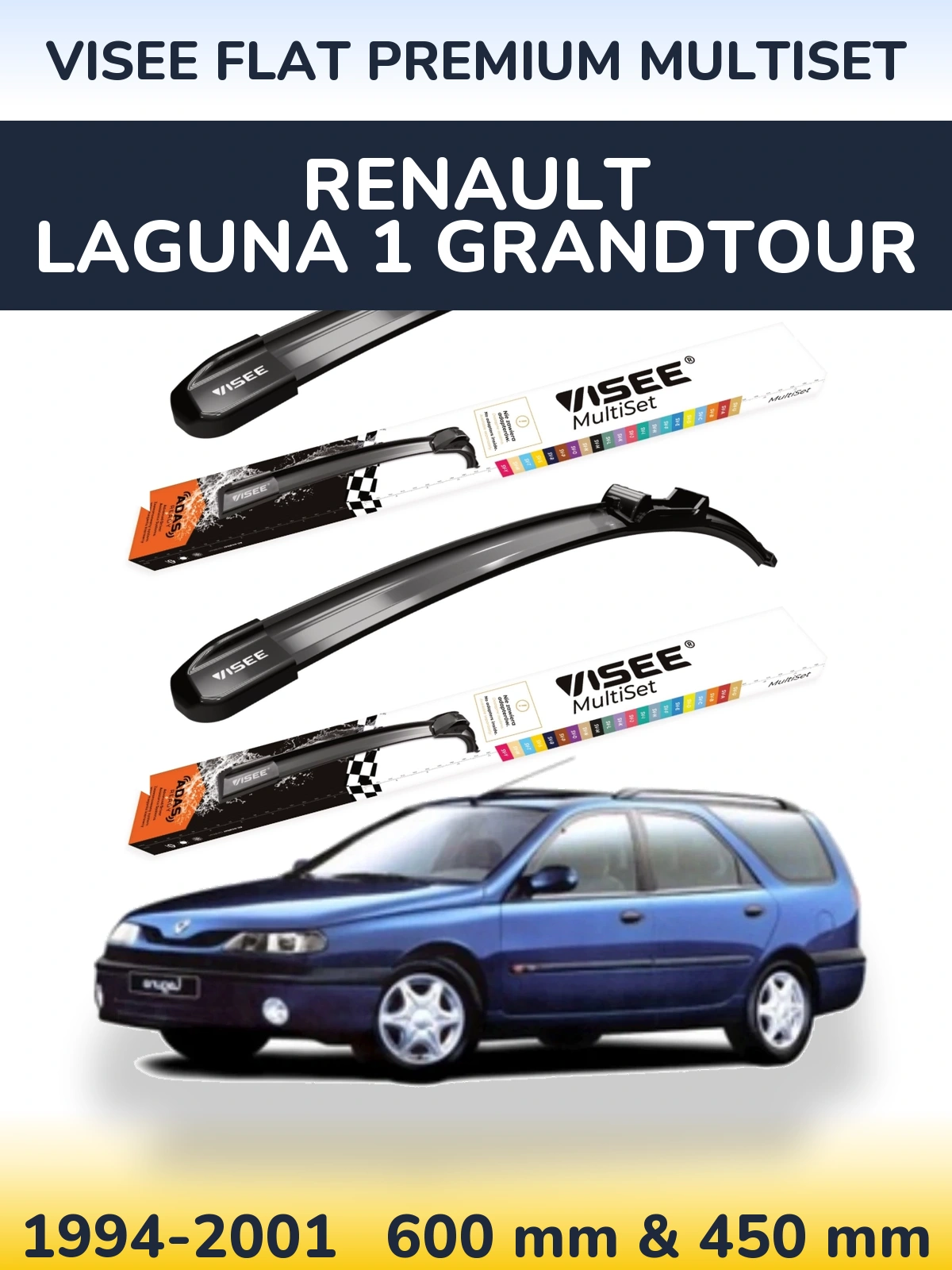 Ștergătoare VISEE FLAT PREMIUM MultiSet pentru Renault Laguna 1 Grandtour