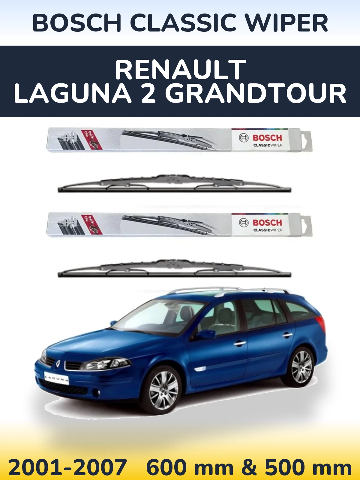 Ștergătoare BOSCH Classic Wiper pentru Renault Laguna 2 Grandtour