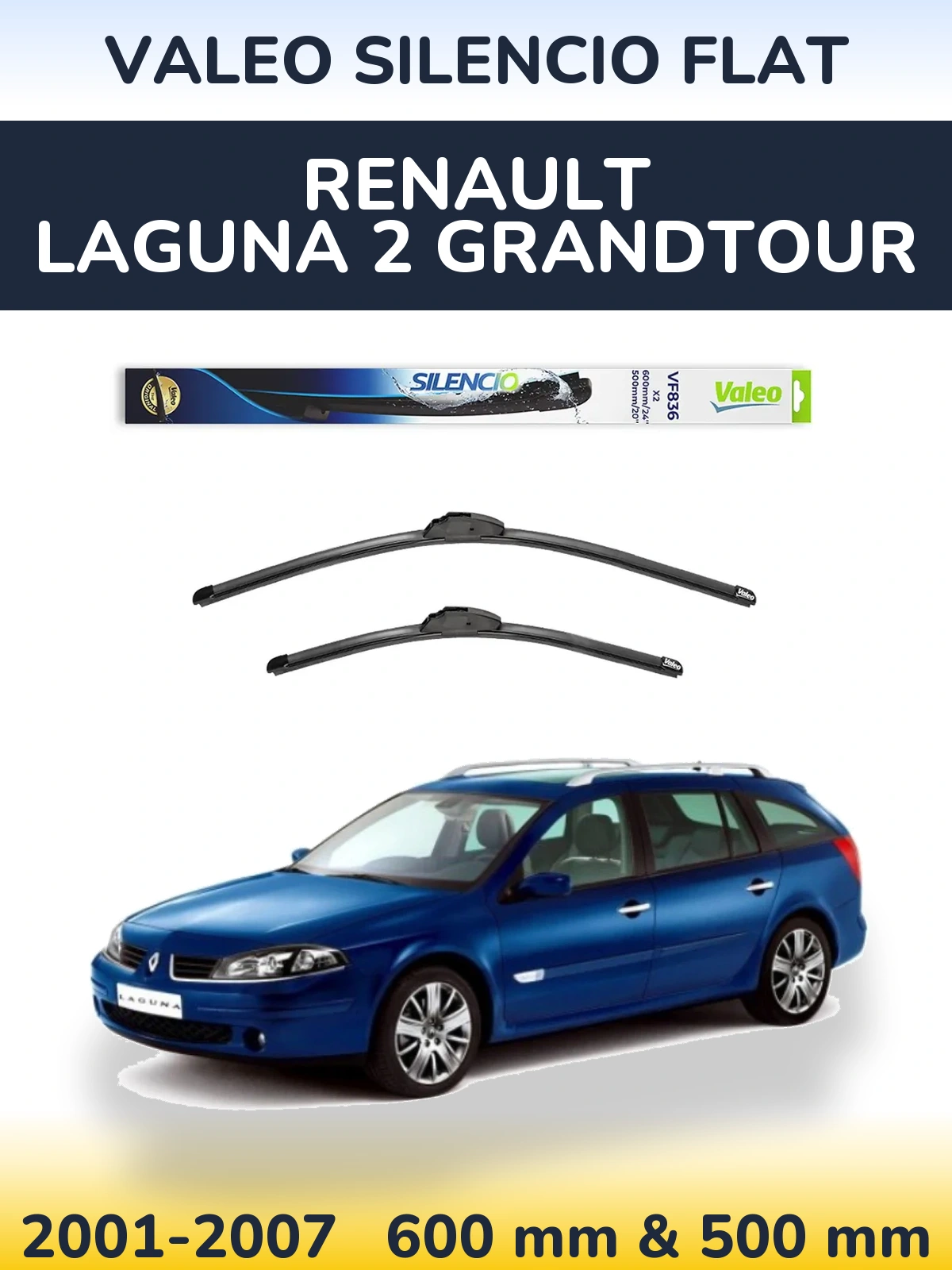 Ștergătoare Valeo Silencio Flat pentru Renault Laguna 2 Grandtour