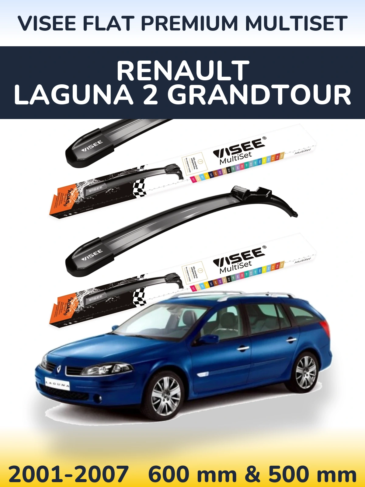 Ștergătoare VISEE FLAT PREMIUM MultiSet pentru Renault Laguna 2 Grandtour