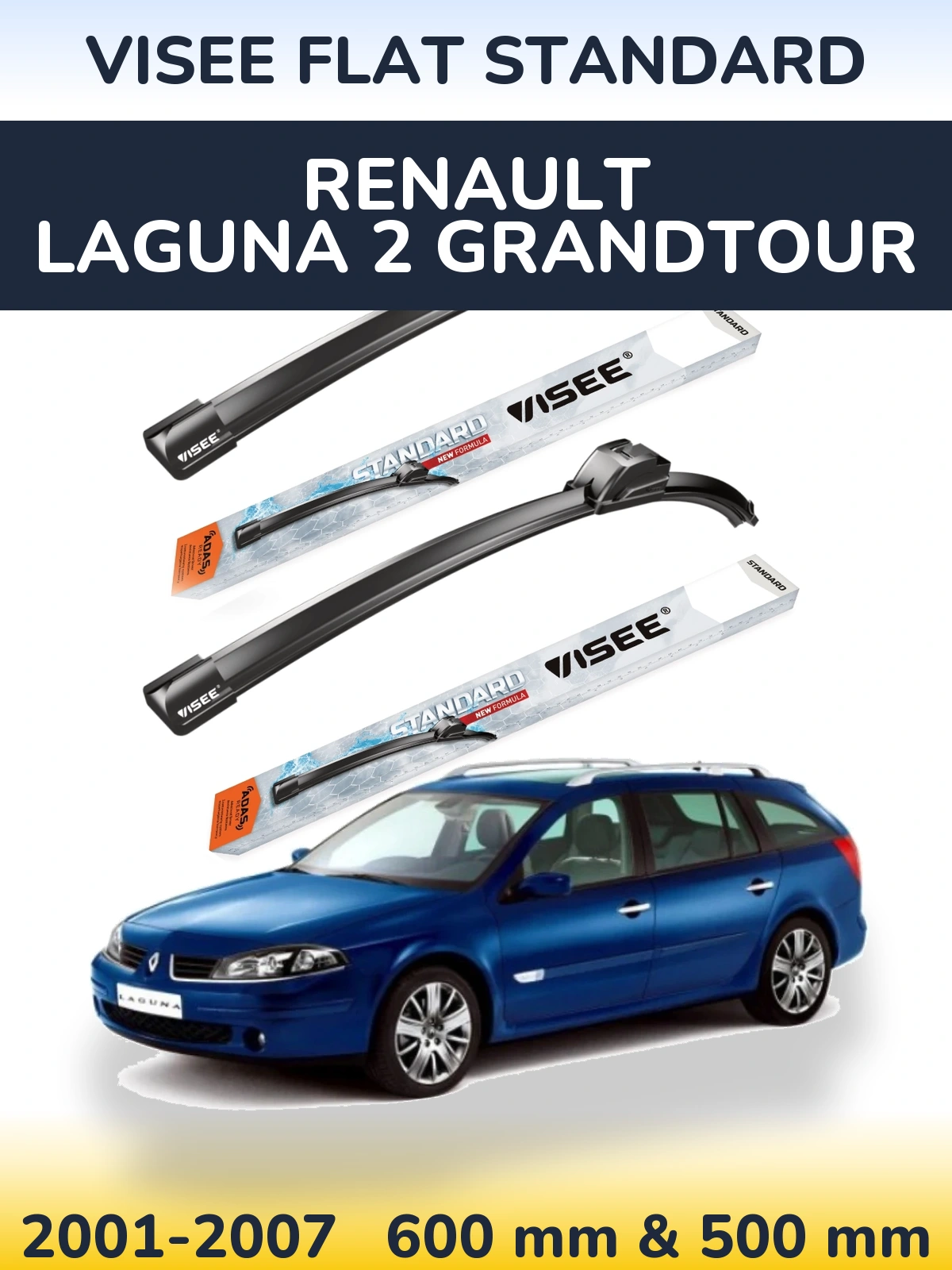 Ștergătoare VISEE FLAT STANDARD pentru Renault Laguna 2 Grandtour