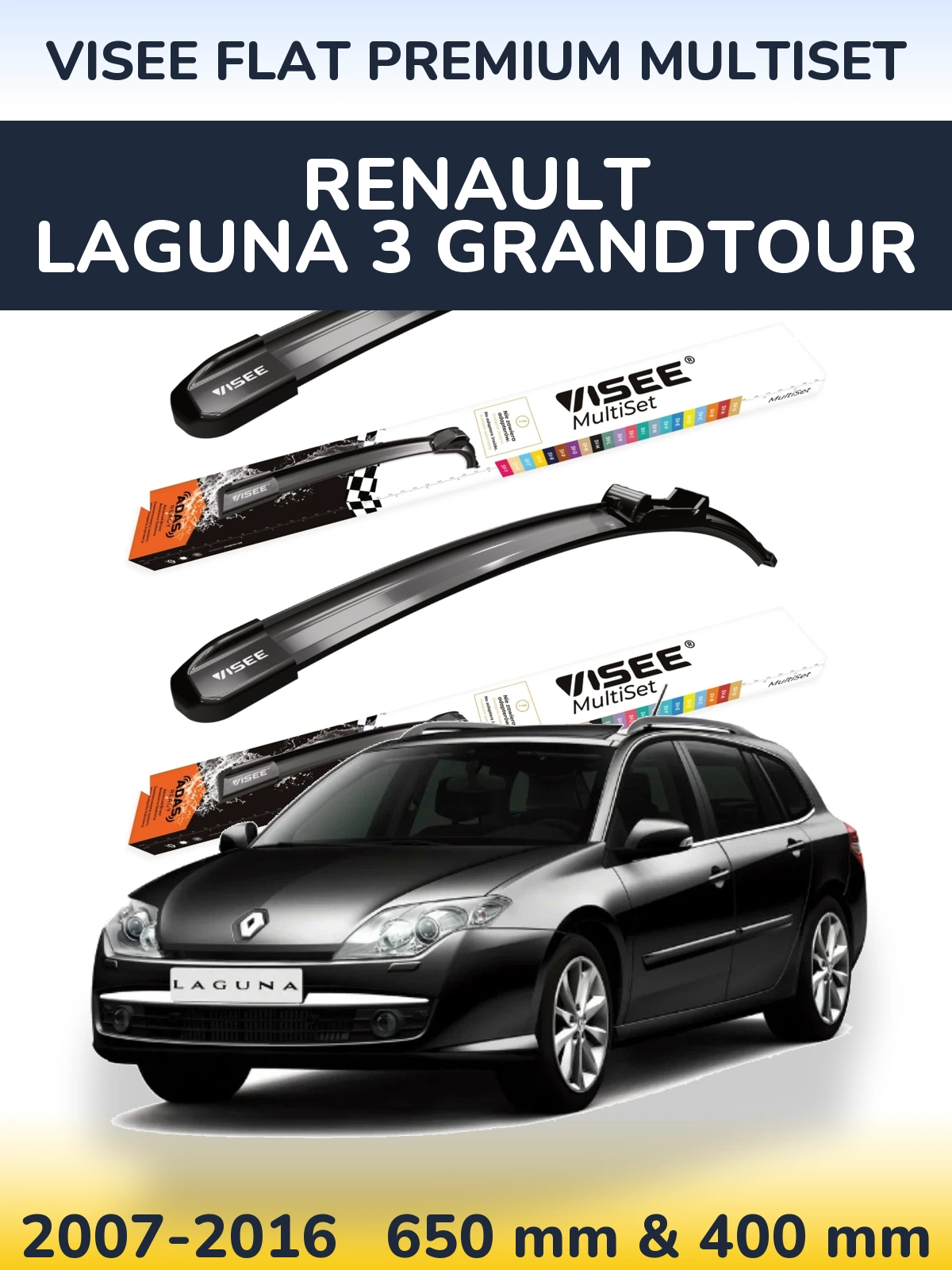 Ștergătoare VISEE FLAT PREMIUM MultiSet pentru Renault Laguna 3 Grandtour
