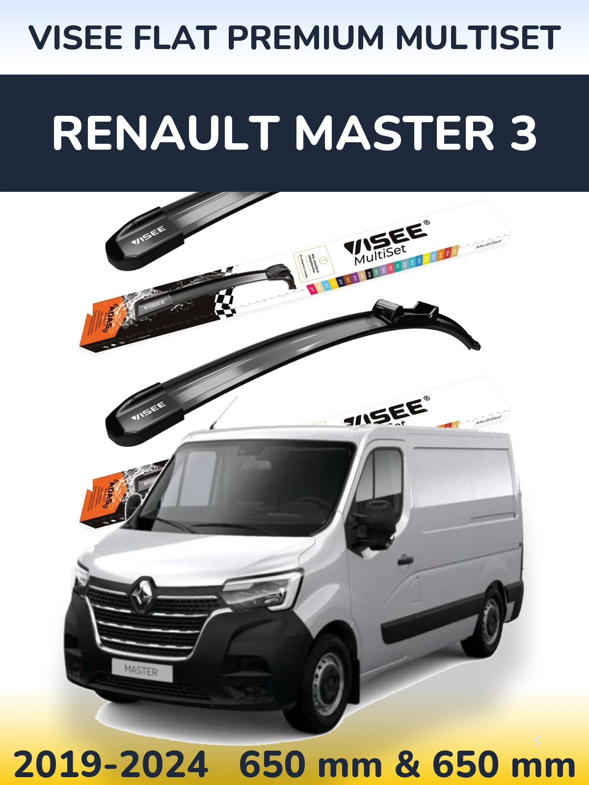 Ștergătoare VISEE FLAT PREMIUM MultiSet pentru Renault Master 3