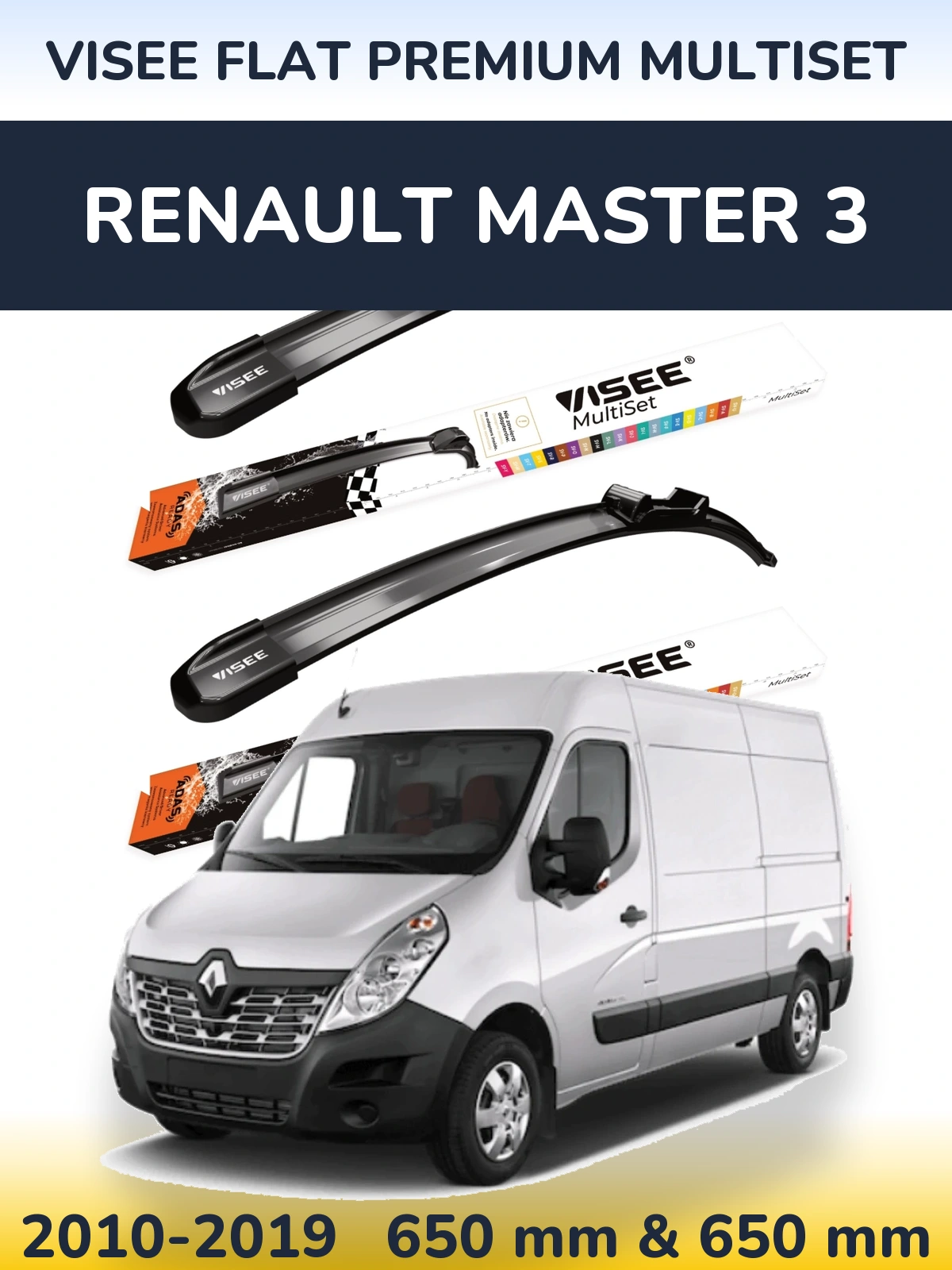 Ștergătoare VISEE FLAT PREMIUM MultiSet pentru Renault Master 3