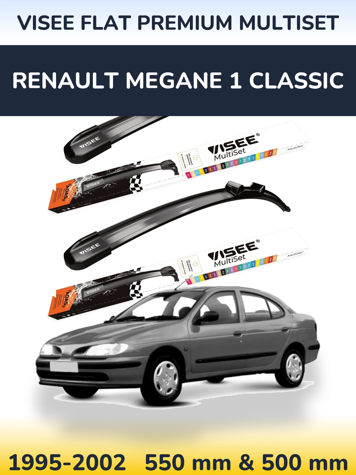 Ștergătoare VISEE FLAT PREMIUM MultiSet pentru Renault Megane 1 Classic