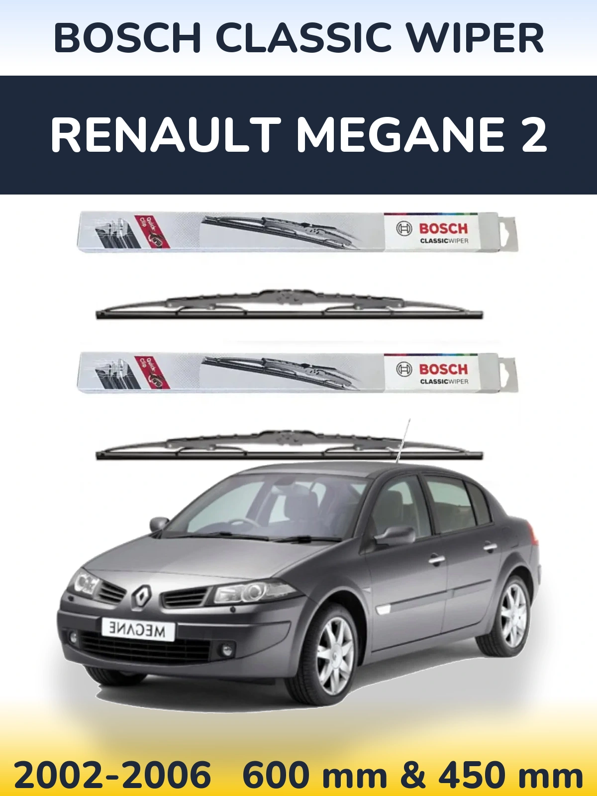 Ștergătoare BOSCH Classic Wiper pentru Renault Megane 2