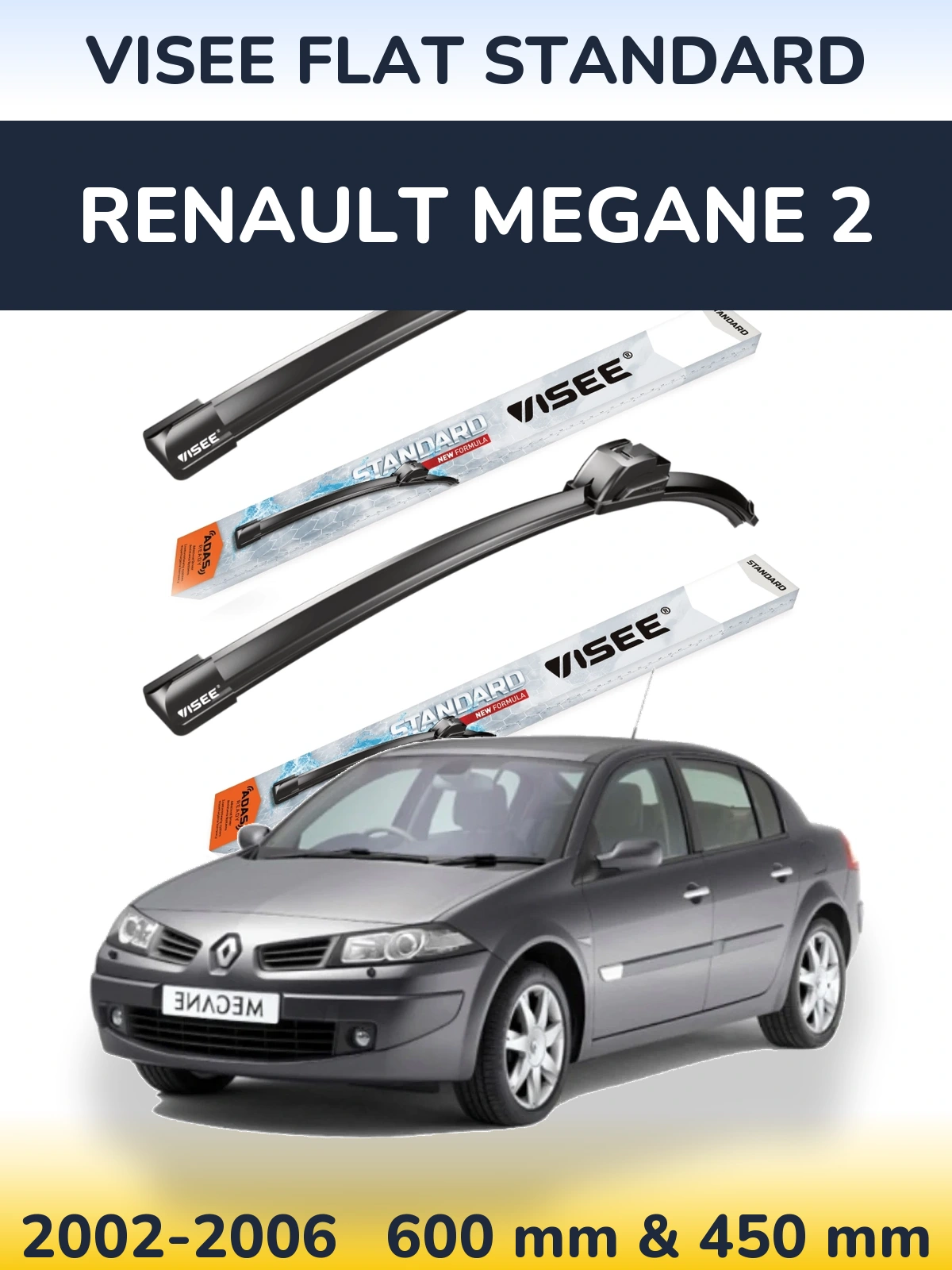 Ștergătoare VISEE FLAT STANDARD pentru Renault Megane 2
