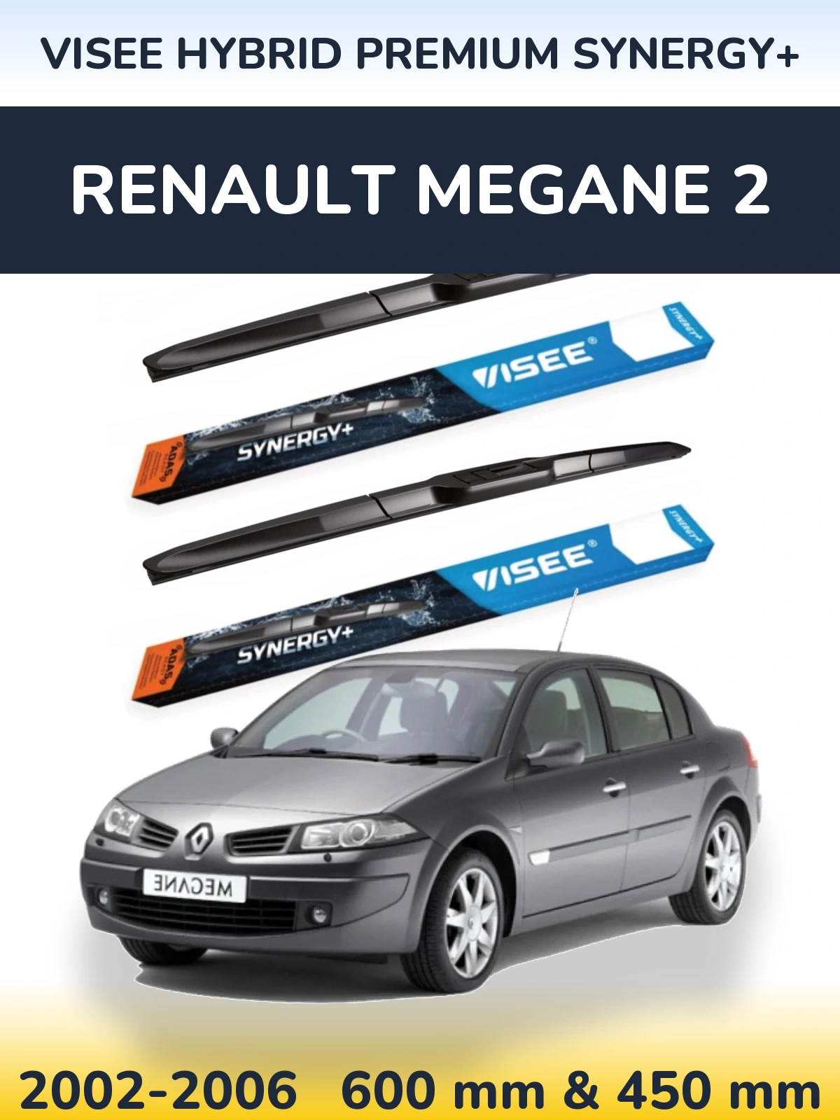 Ștergătoare VISEE HYBRID PREMIUM SYNERGY+ pentru Renault Megane 2