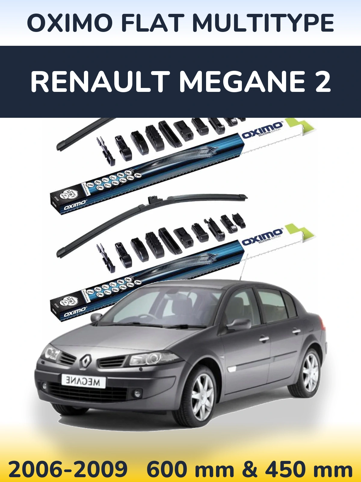 Ștergătoare Oximo Flat MultiTipe pentru Renault Megane 2