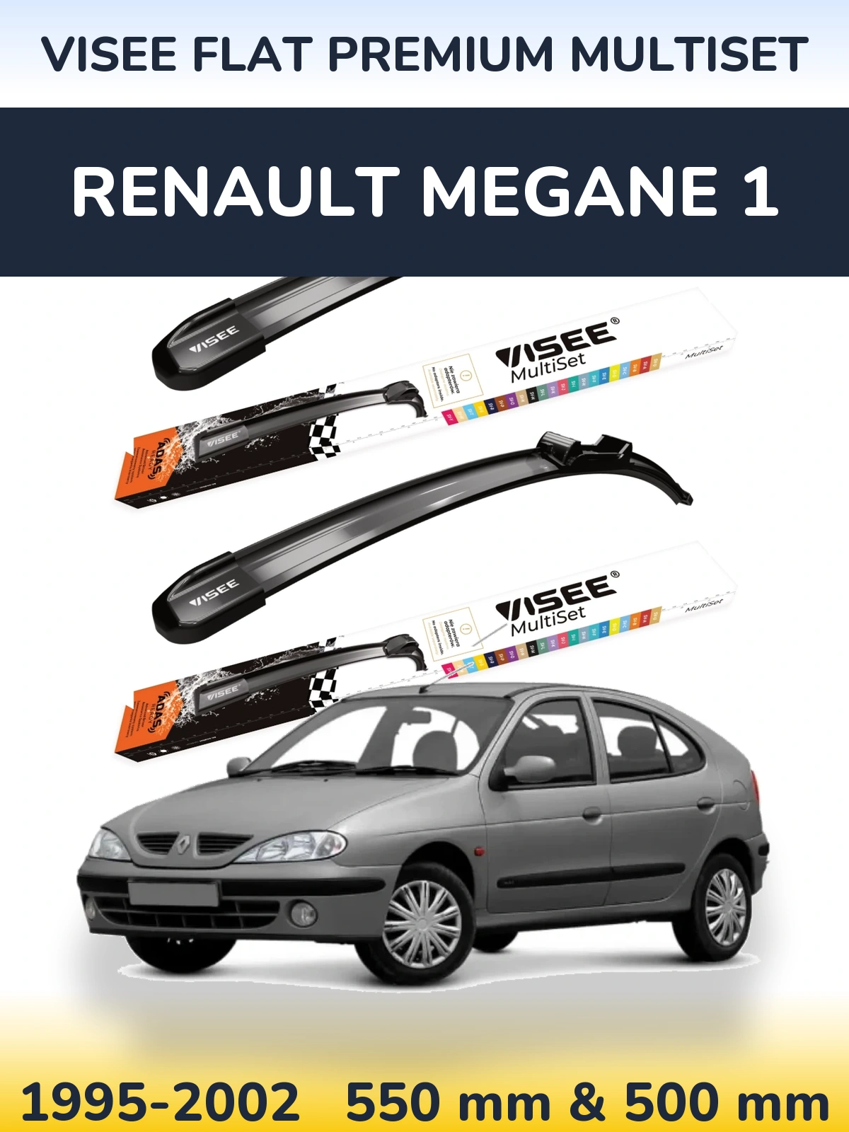 Ștergătoare VISEE FLAT PREMIUM MultiSet pentru Renault Megane 1