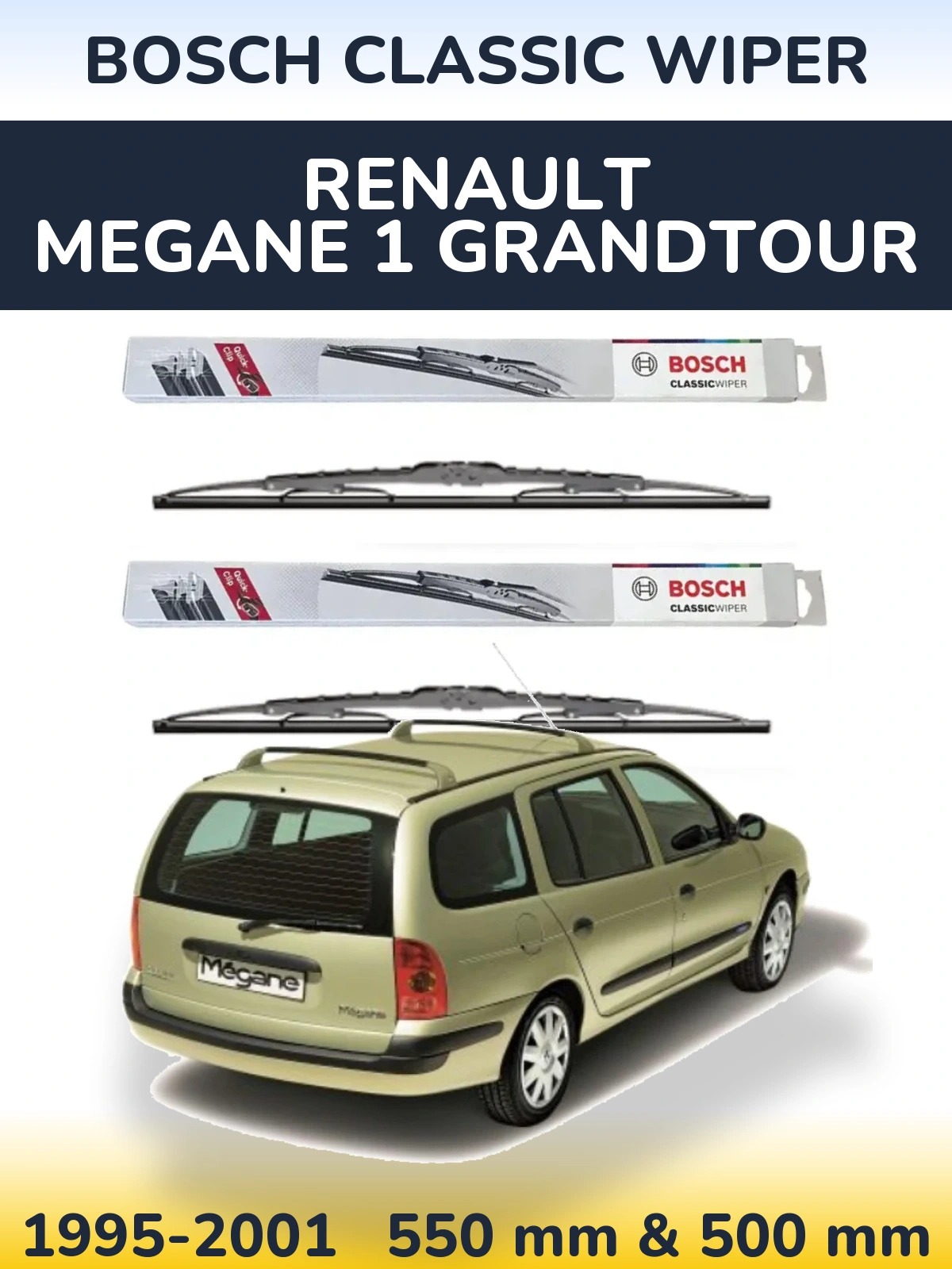 Ștergătoare BOSCH Classic Wiper pentru Renault Megane 1 Grandtour