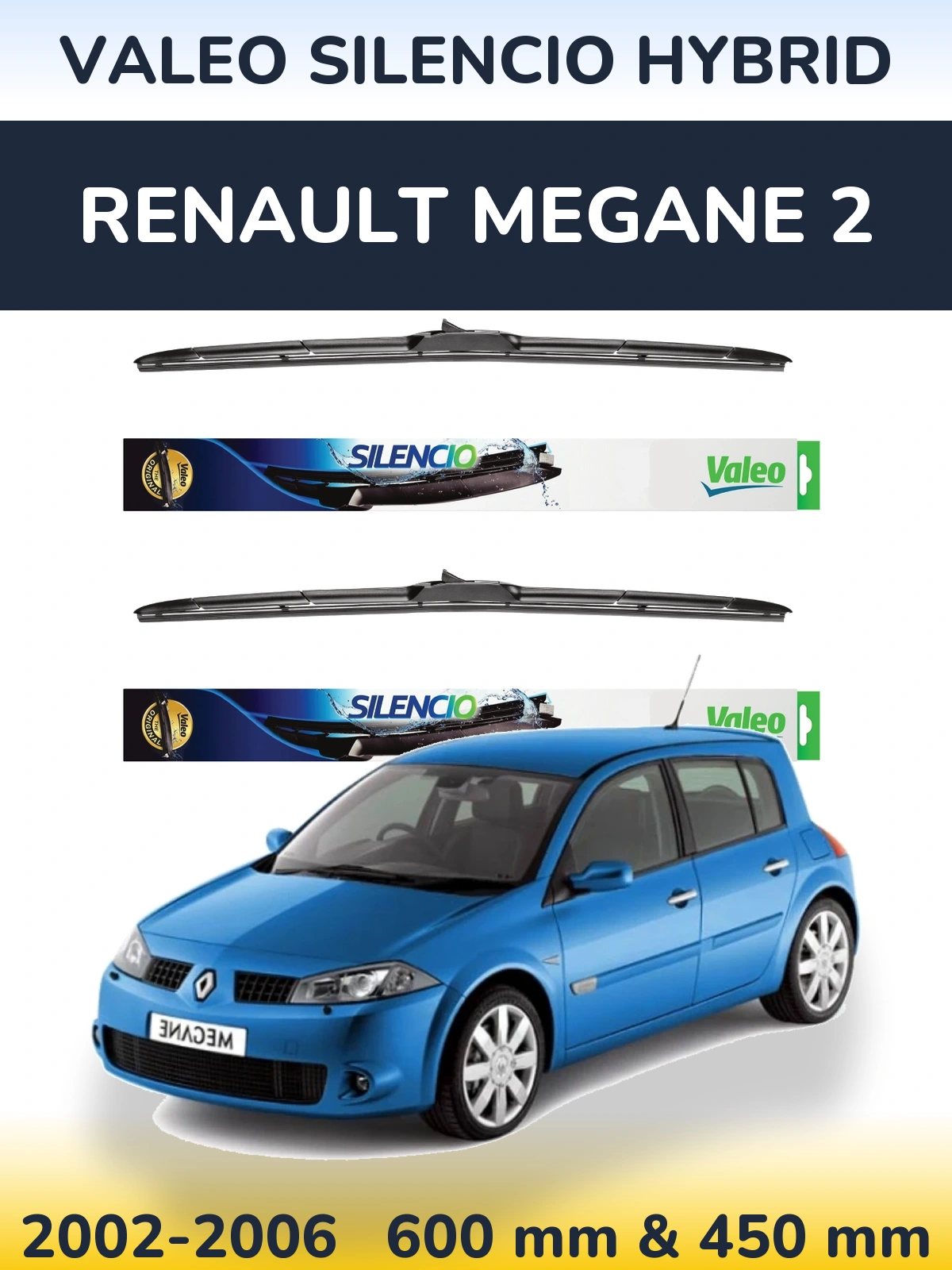 Ștergătoare Valeo Silencio Hybrid pentru Renault Megane 2
