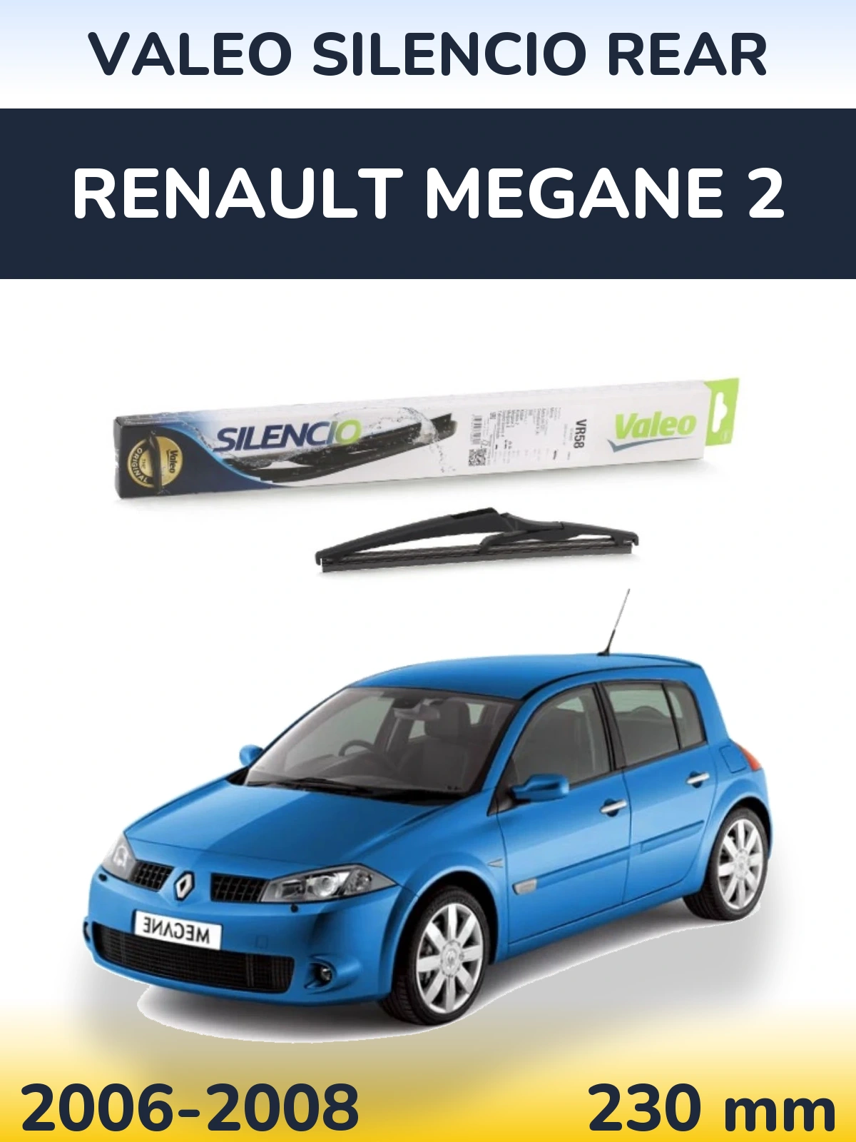 Задний дворник Valeo Silencio Rear 240 мм для Renault Megane 2 2006-2008