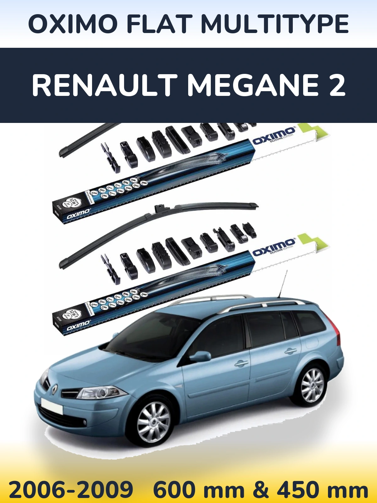 Ștergătoare Oximo Flat MultiTipe pentru Renault Megane 2